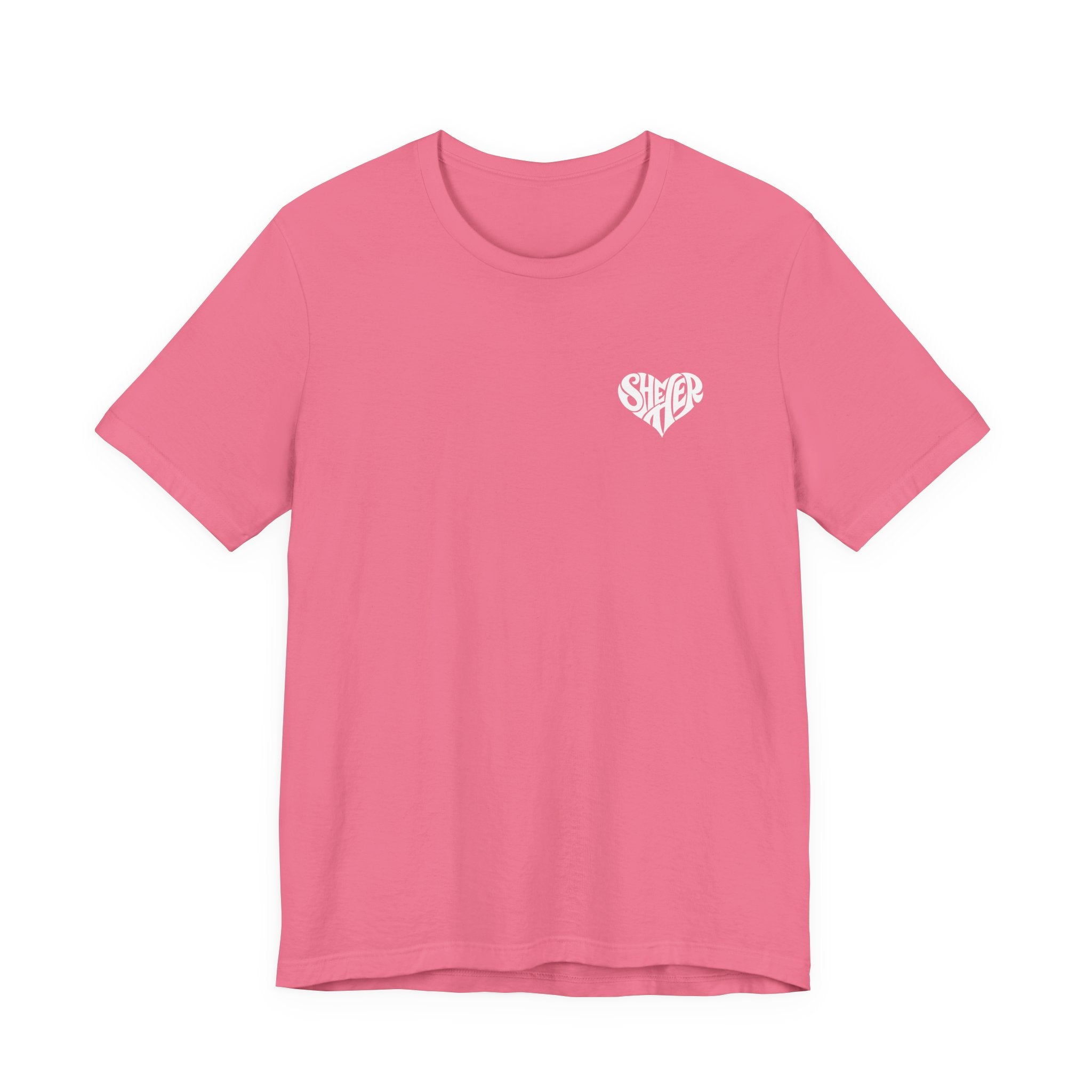 She/Her Heart Pronoun T-Shirt – Minimalist Chest Graphic Tee