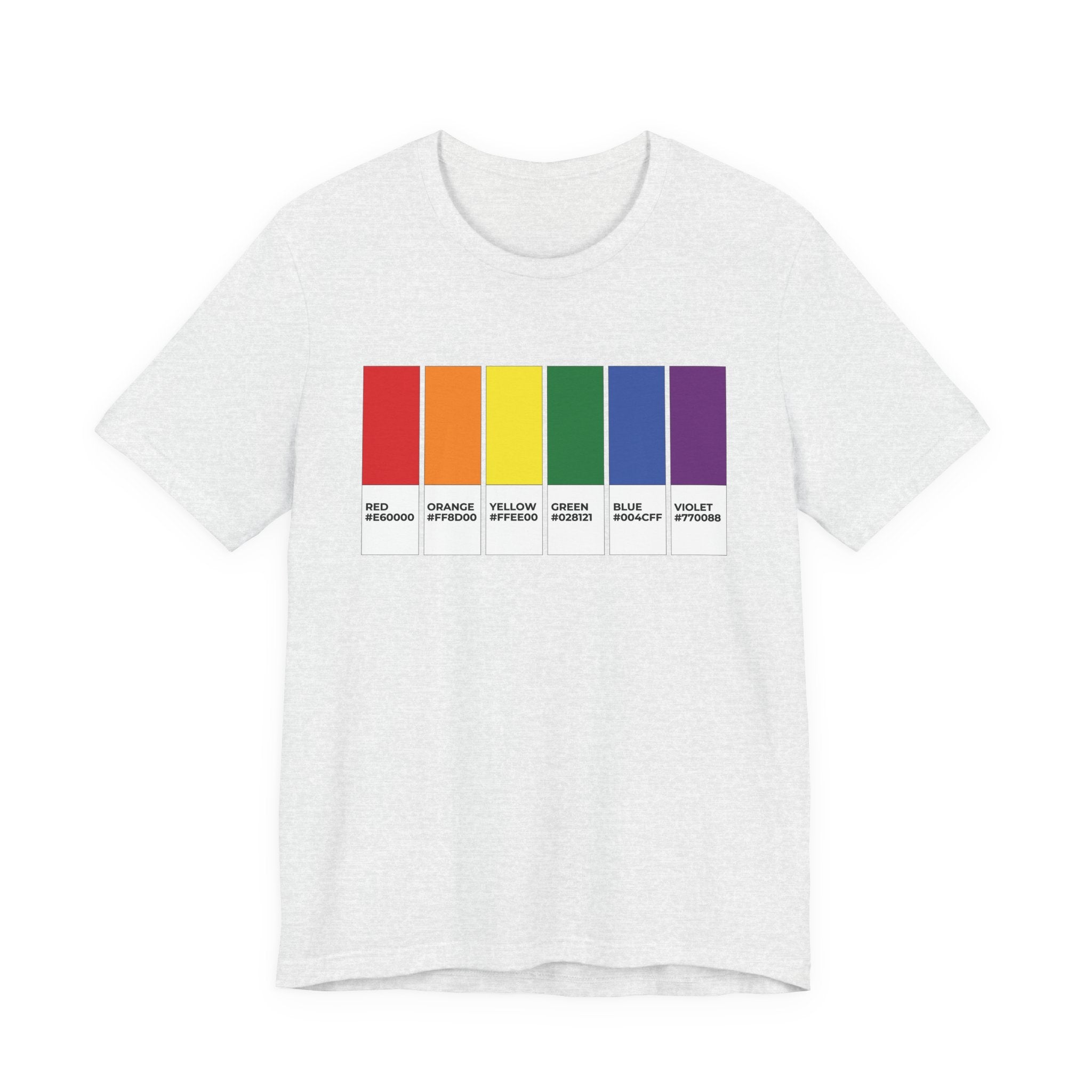 Funny LGBTQIA Pride Flag Pantone Colors Unisex Jersey Short Sleeve T-Shirt