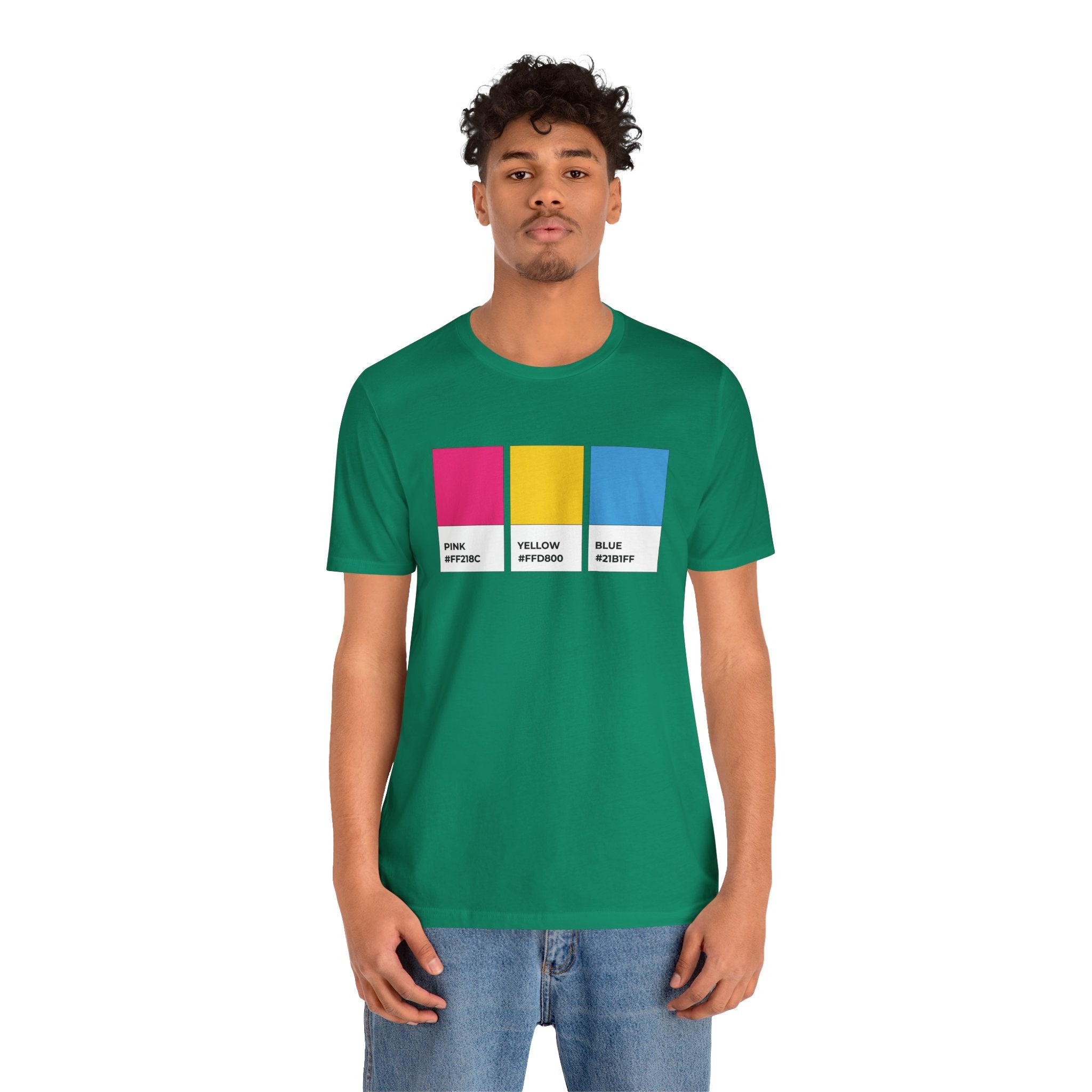 Funny Pansexual Pride Flag Pantone Colors Unisex Jersey Short Sleeve T-Shirt