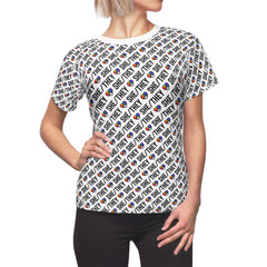 She/They Pride Pattern Women’s T-Shirt | All-Over Print Pronoun Tee