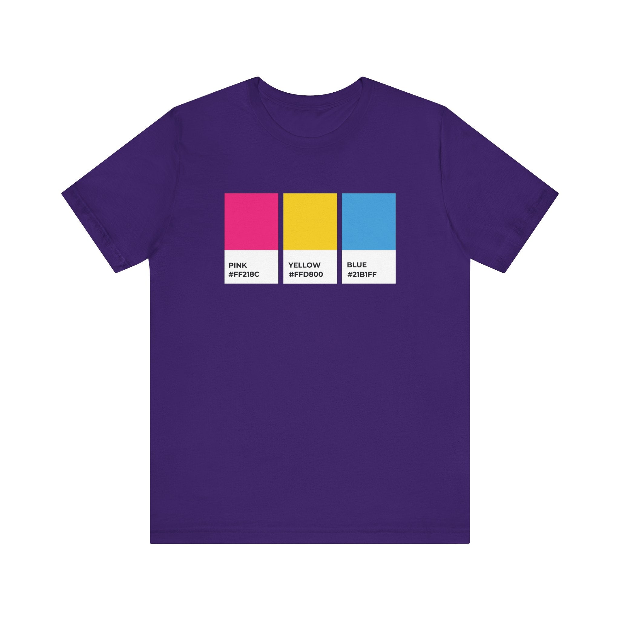 Funny Pansexual Pride Flag Pantone Colors Unisex Jersey Short Sleeve T-Shirt