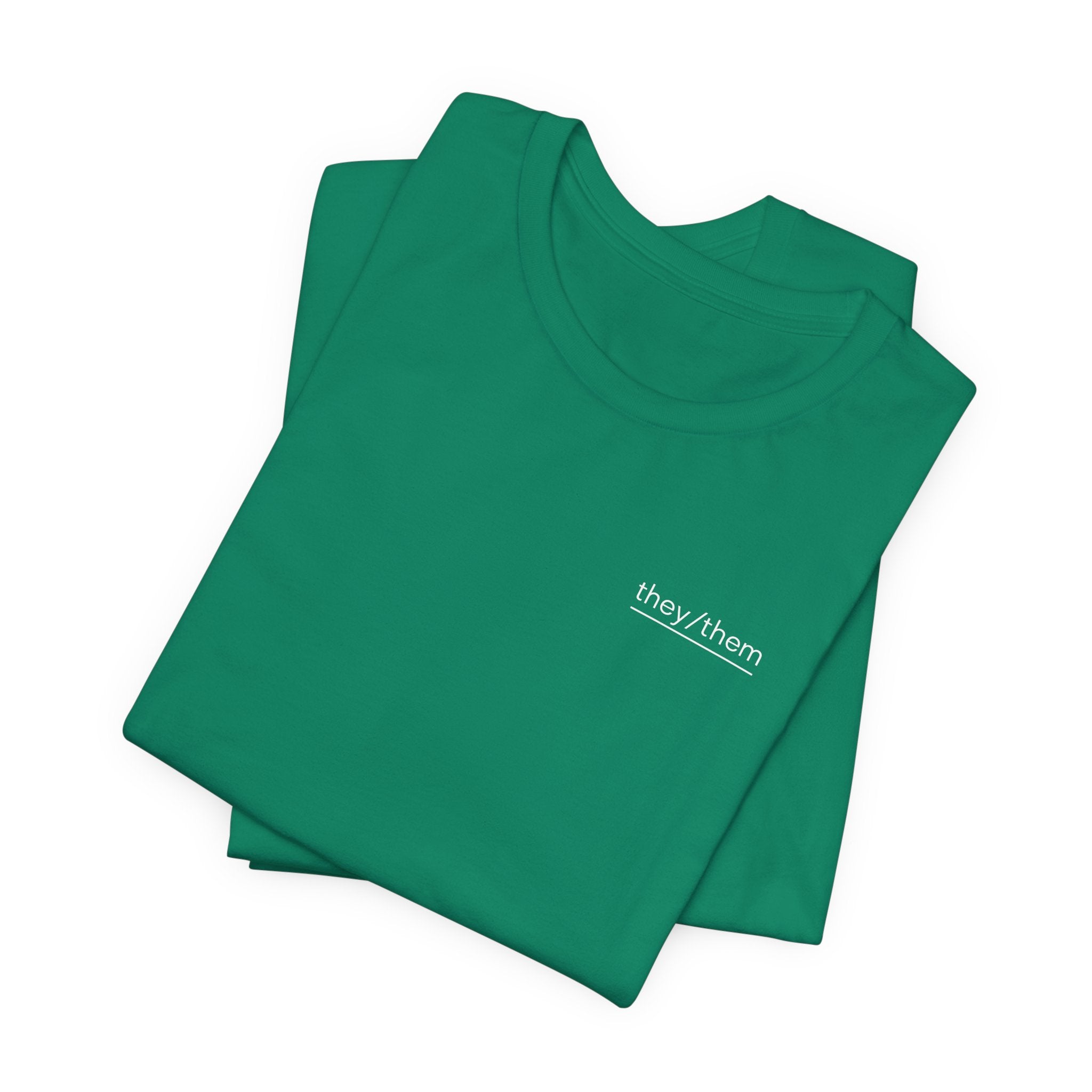 They/Them Pronoun T-Shirt – Minimalist Chest Graphic Tee