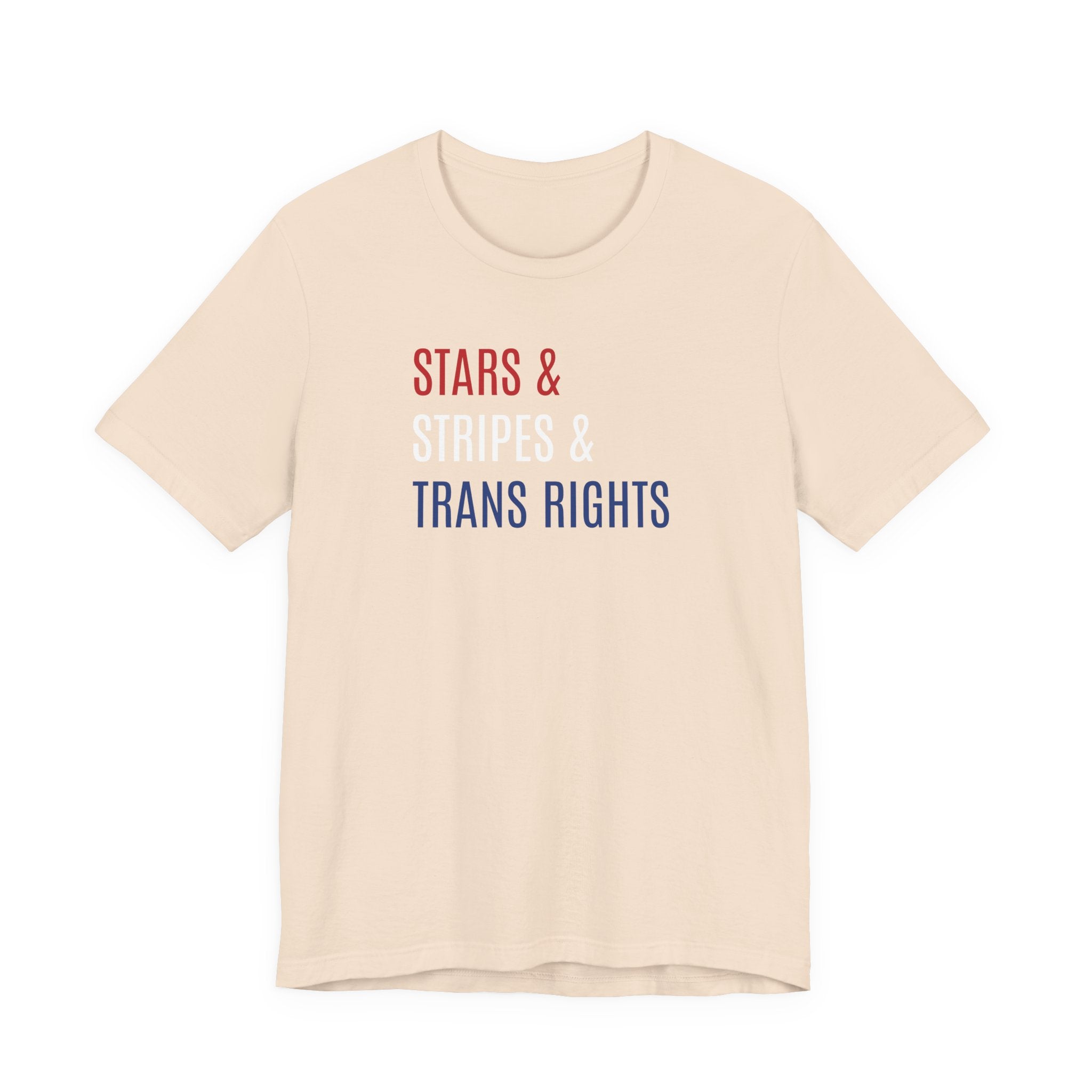 Stars, Stripes, Trans Rights T-Shirt - Red White Blue Patriotic Shirt - LGBTQ - Transgender Tee