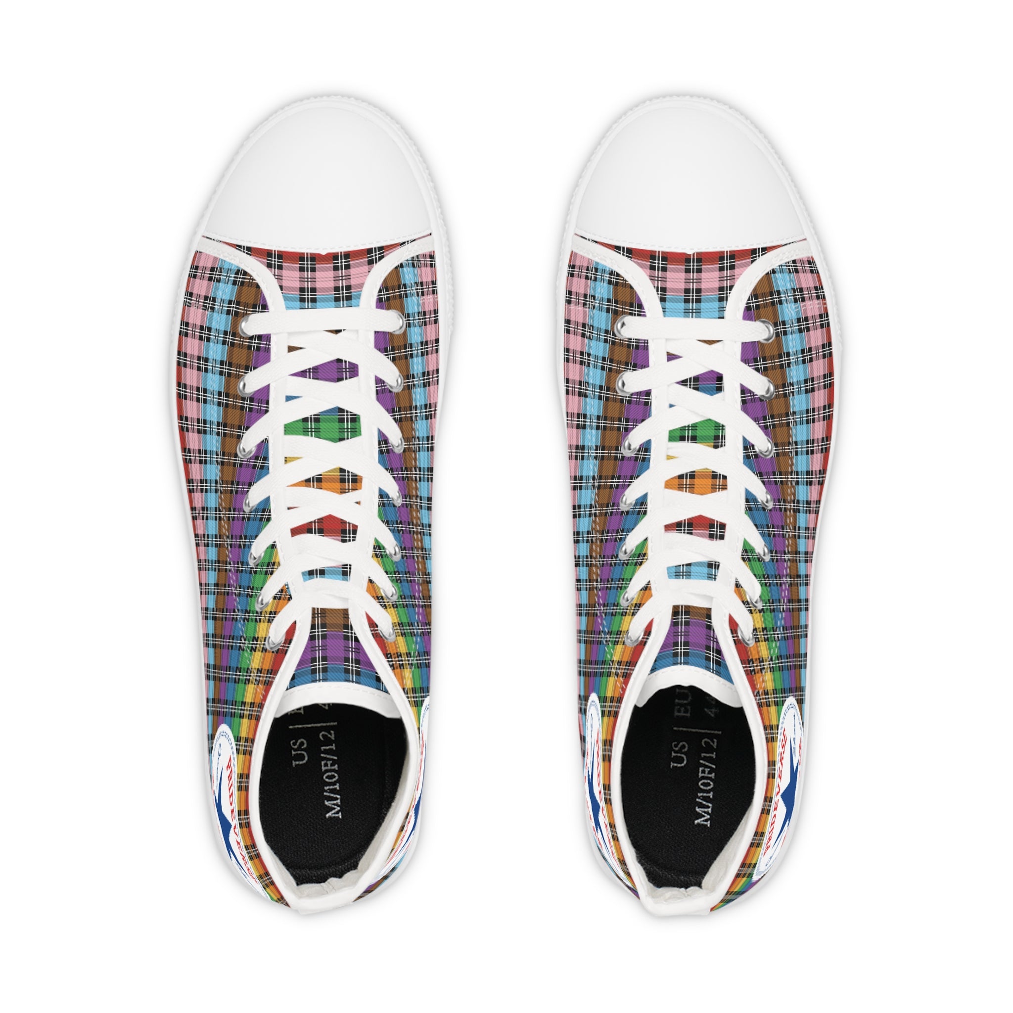 Progress Pride Plaid Prideverse Men's High Top Sneakers