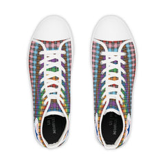 Progress Pride Plaid Prideverse Men's High Top Sneakers