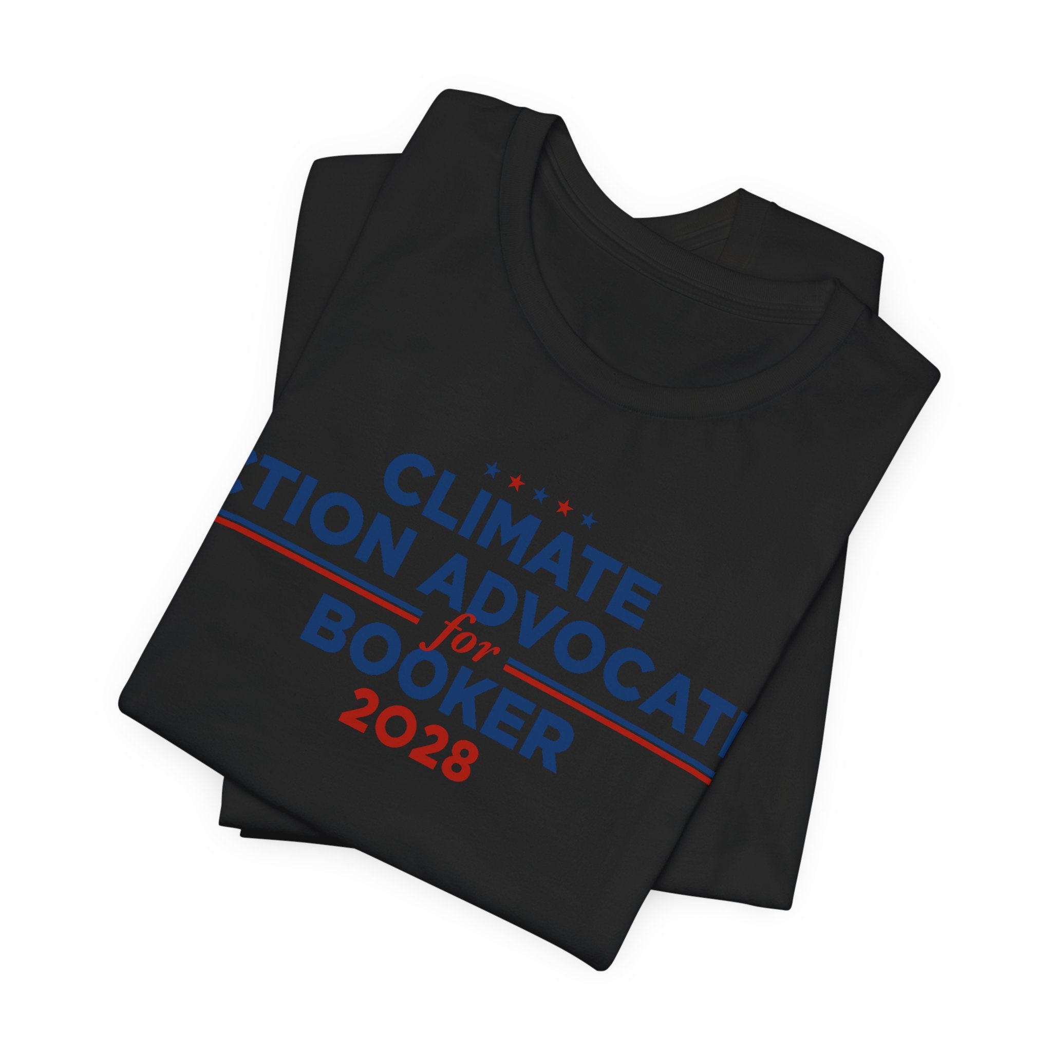 Climate Action Advocates for Booker 2028 T-Shirt | Bella+Canvas 3001 Political Graphic Tee