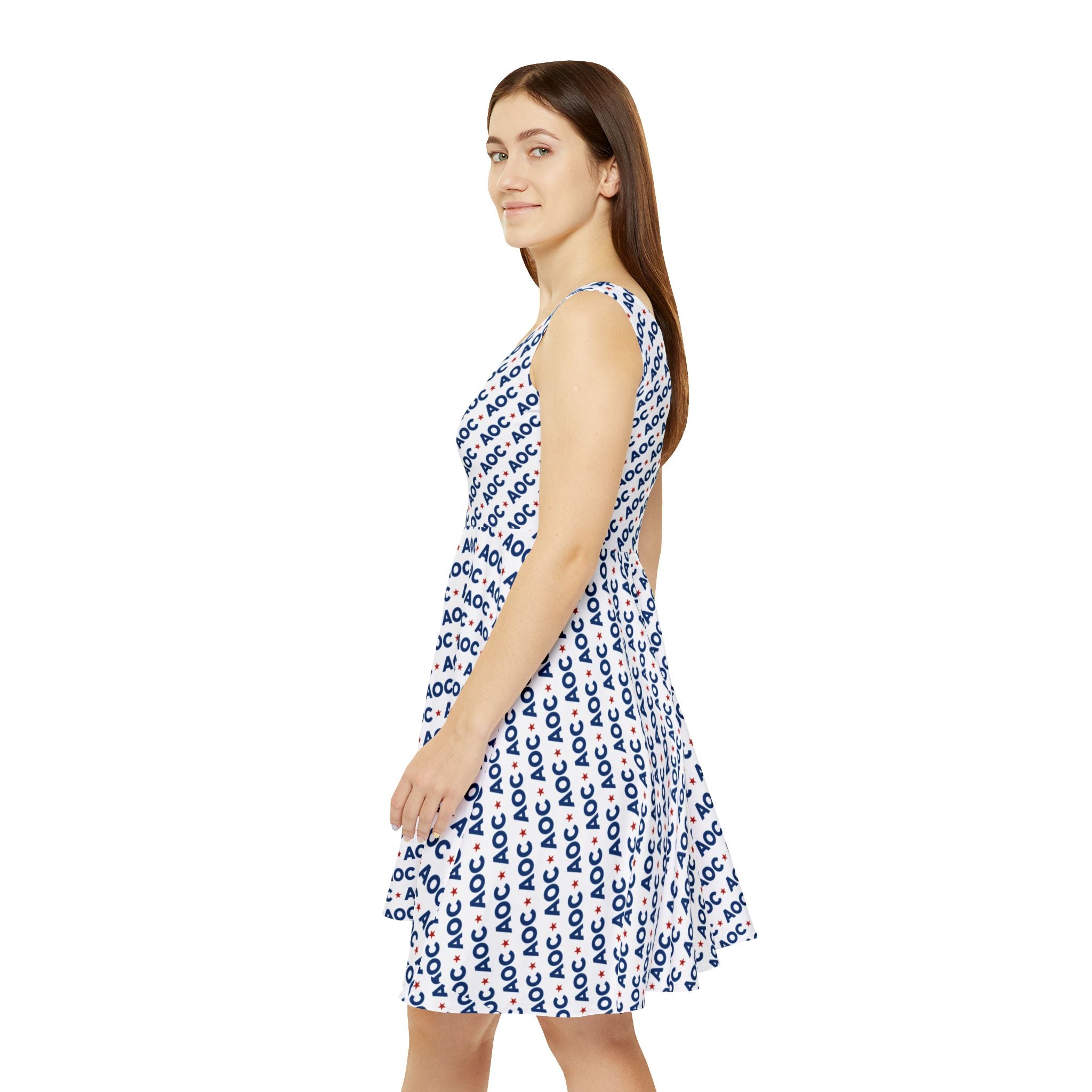 AOC Skater Dress – Political Graphic Sleeveless Dress for Progressive Style