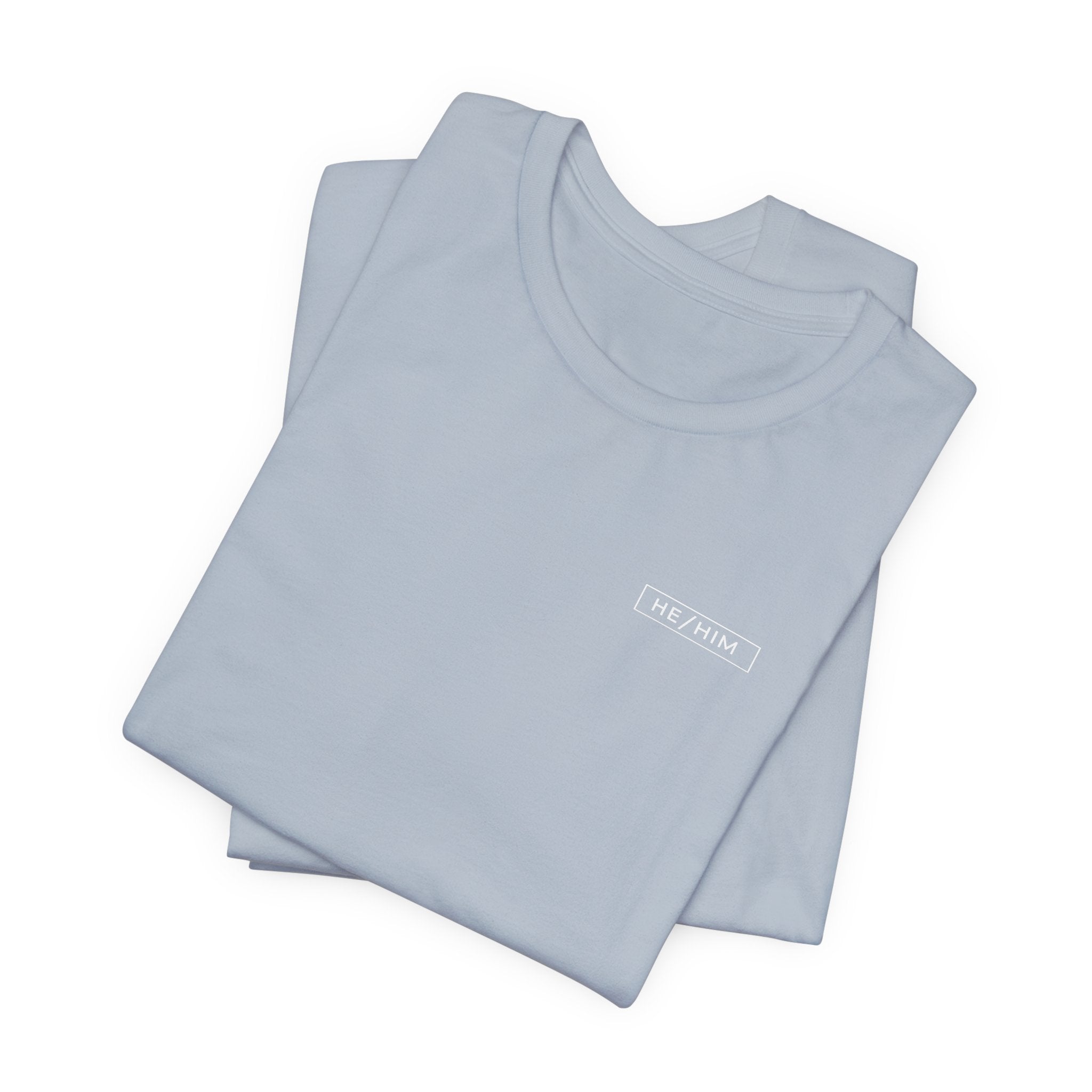 He/Him Pronoun T-Shirt – Minimalist Chest Graphic Tee