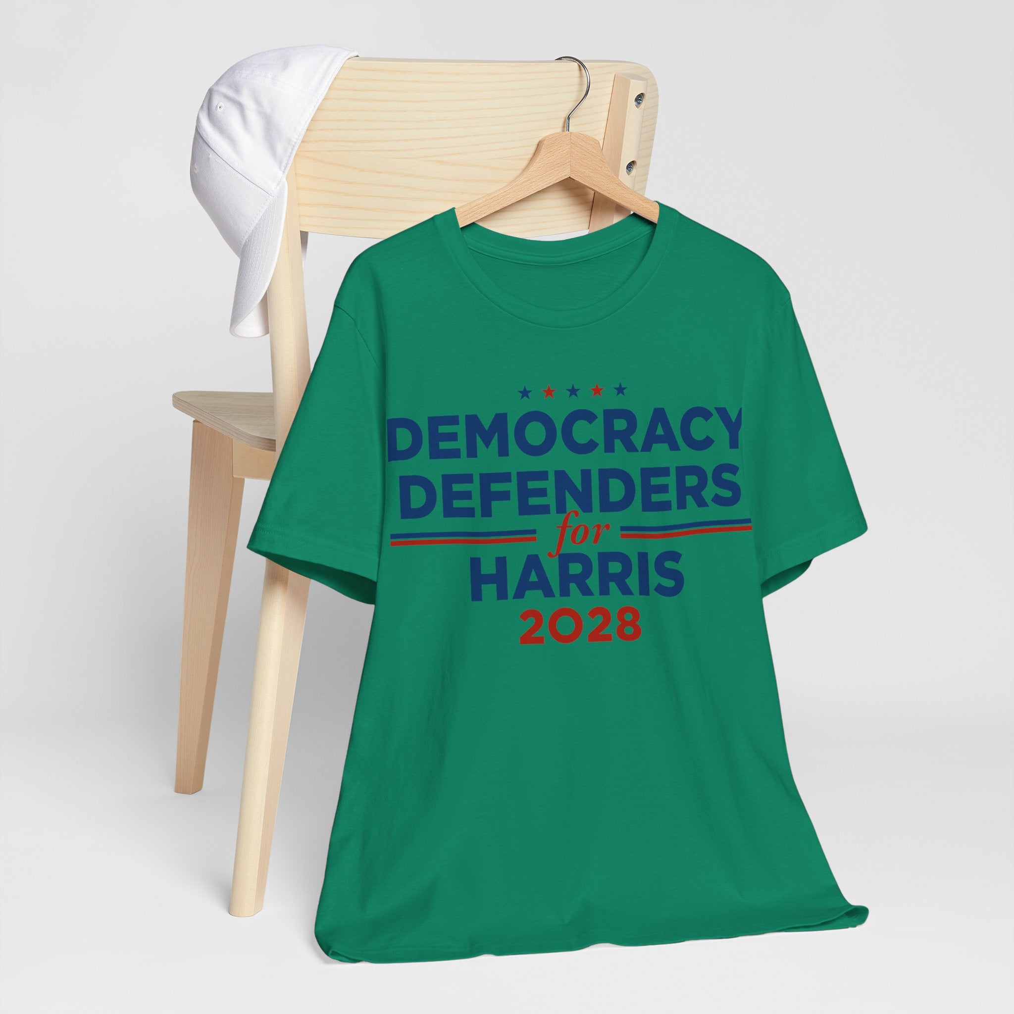Democracy Defenders for Harris 2028 T-Shirt | Bella+Canvas 3001 Political Graphic Tee