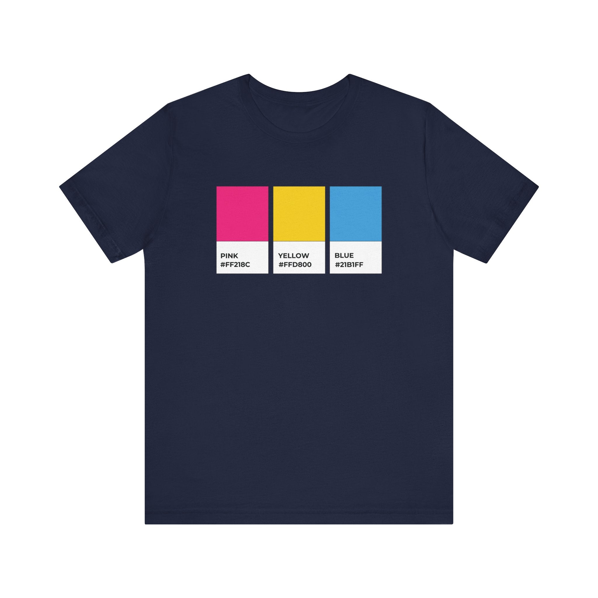 Funny Pansexual Pride Flag Pantone Colors Unisex Jersey Short Sleeve T-Shirt