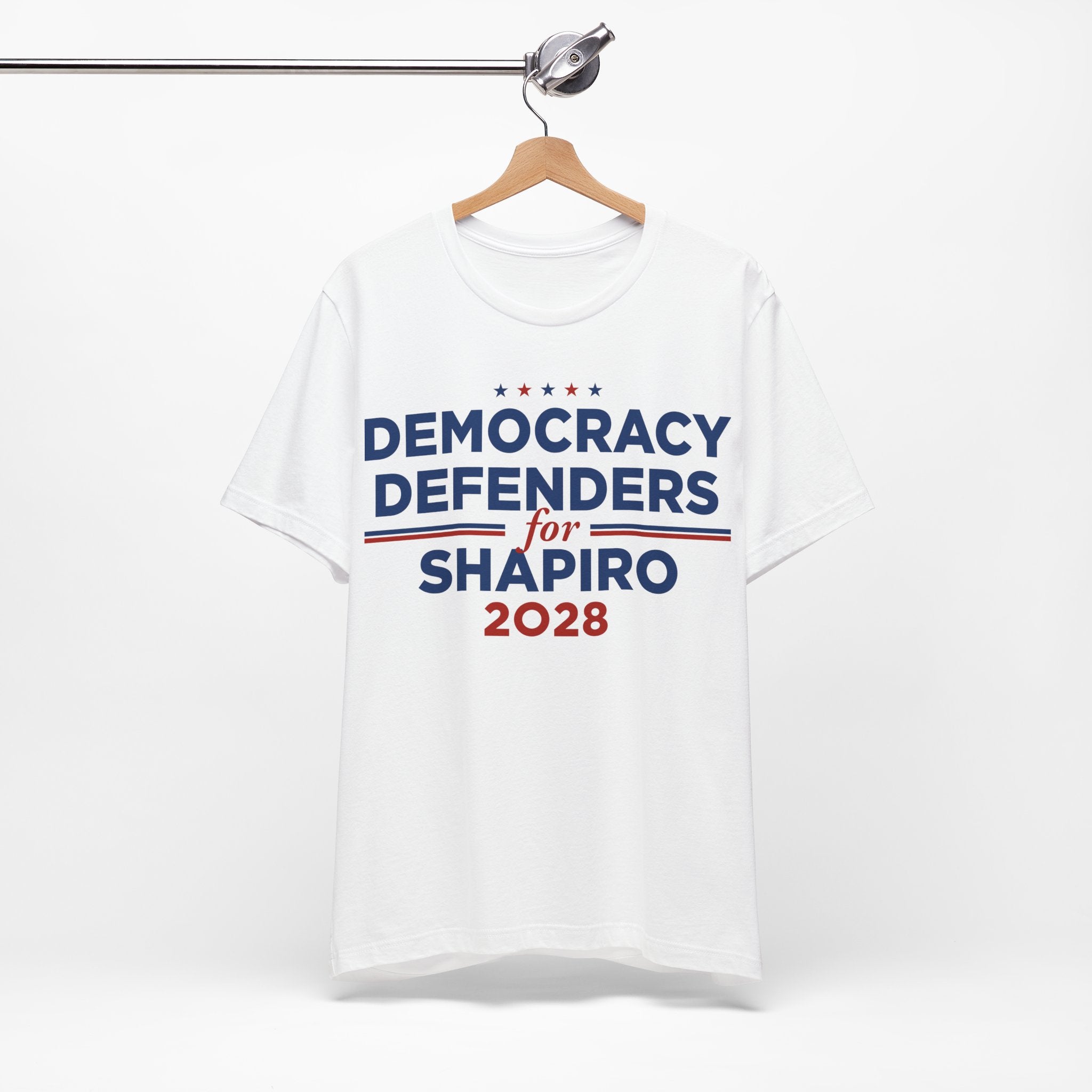 Democracy Defenders for Shapiro 2028 T-Shirt | Bella+Canvas 3001 Political Graphic Tee