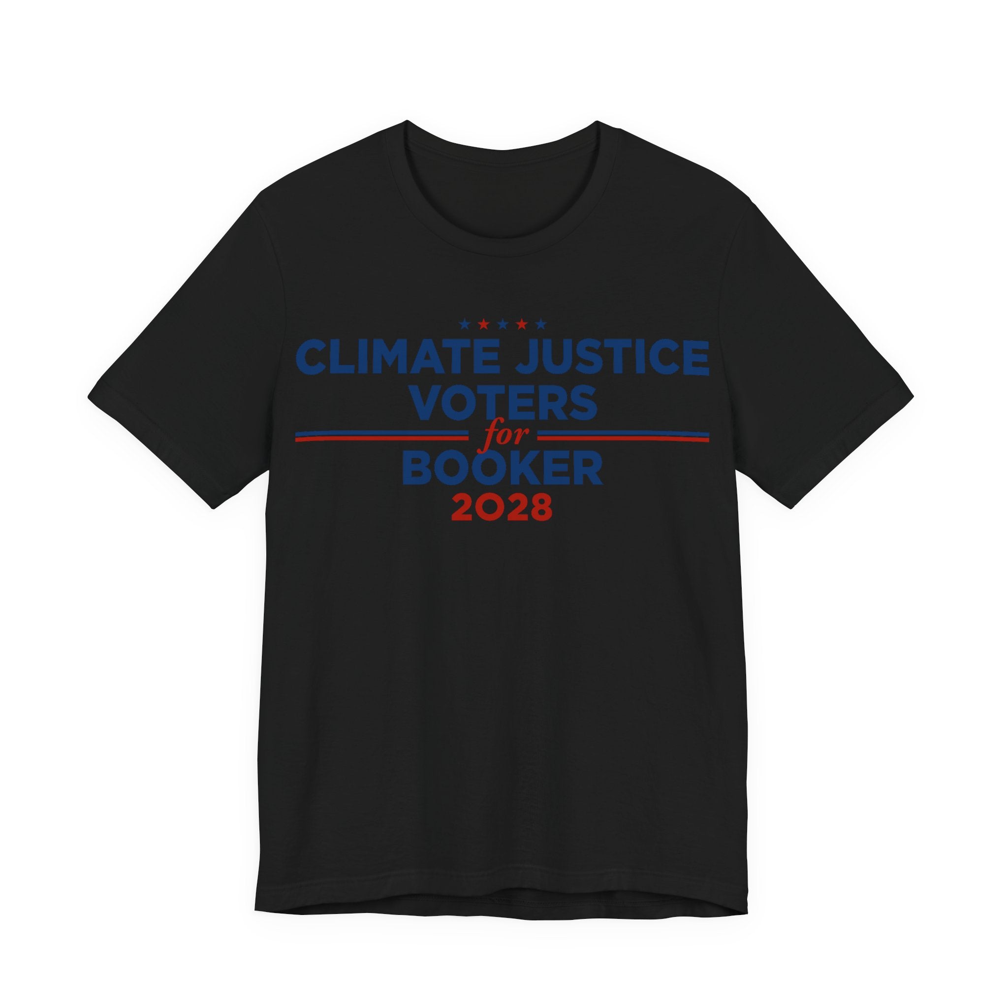 Climate Justice Voters for Booker 2028 T-Shirt | Bella+Canvas 3001 Political Graphic Tee