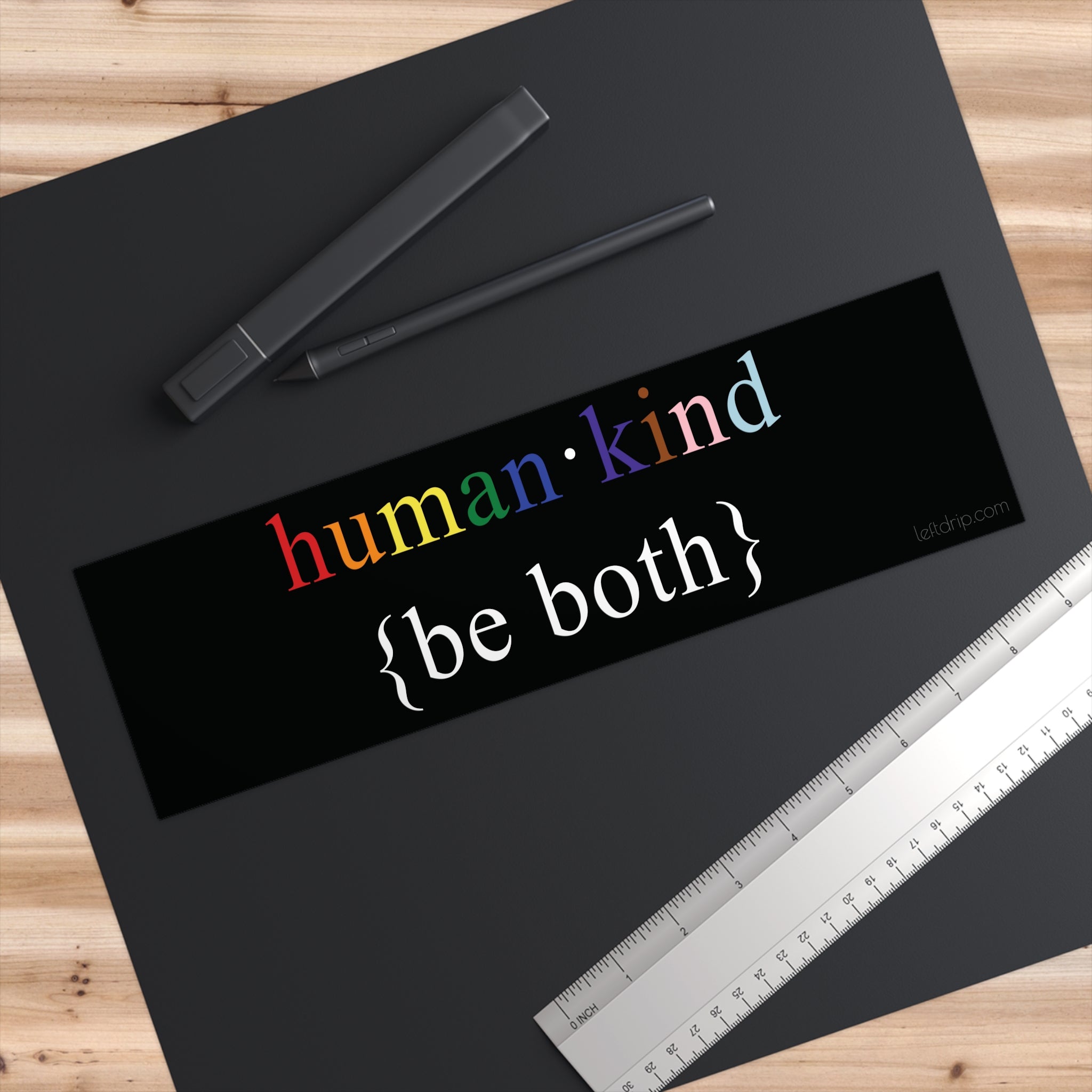 Human Kind Be Both Sticker - LGBTQIA+ Pride Flag Bumper Sticker