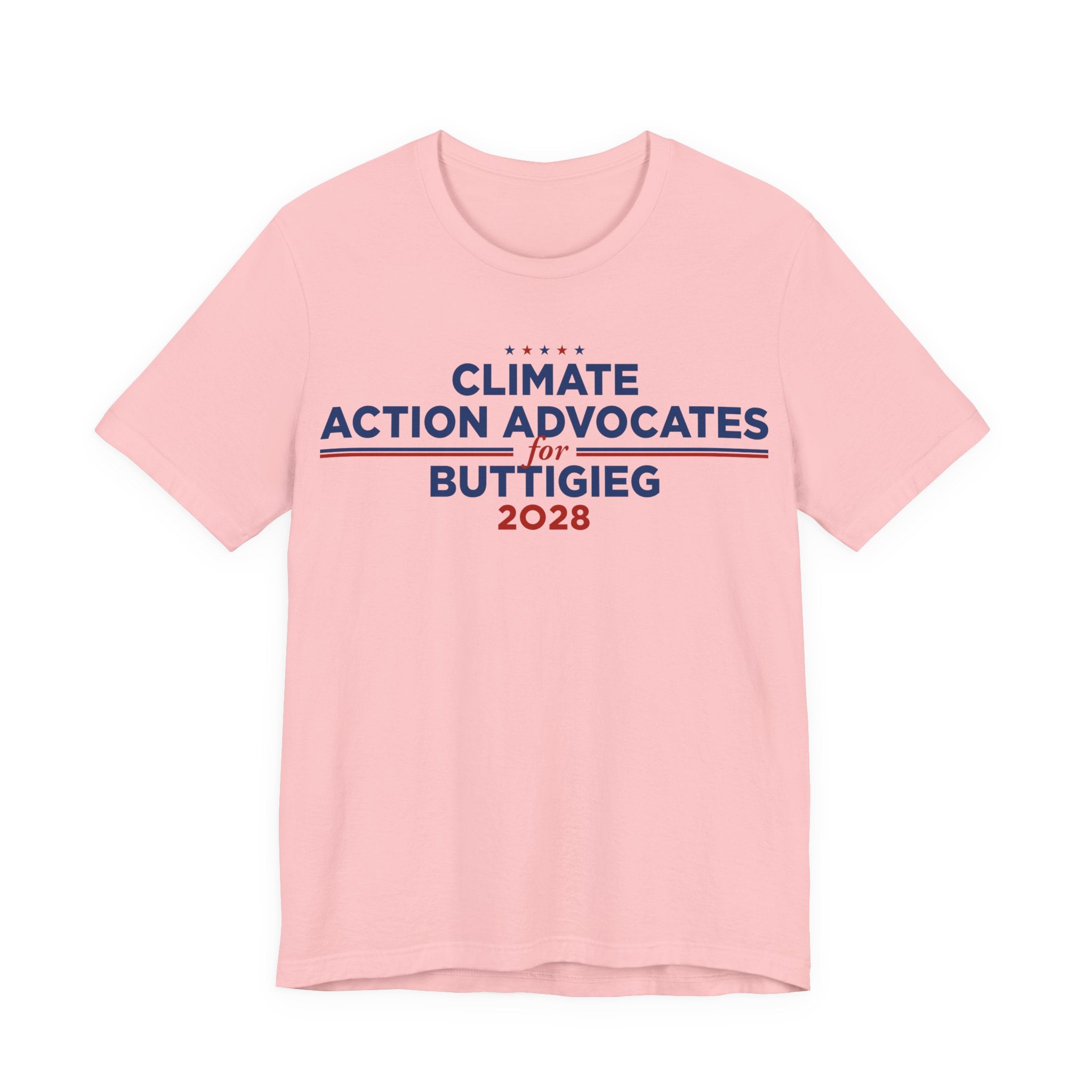 Climate Action Advocates for Buttigieg 2028 T-Shirt | Bella+Canvas 3001 Political Graphic Tee