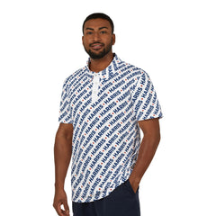 Harris All-Over Print Polo Shirt – Political Graphic Polo, Progressive Apparel, Kamala Repeat Print Shirt