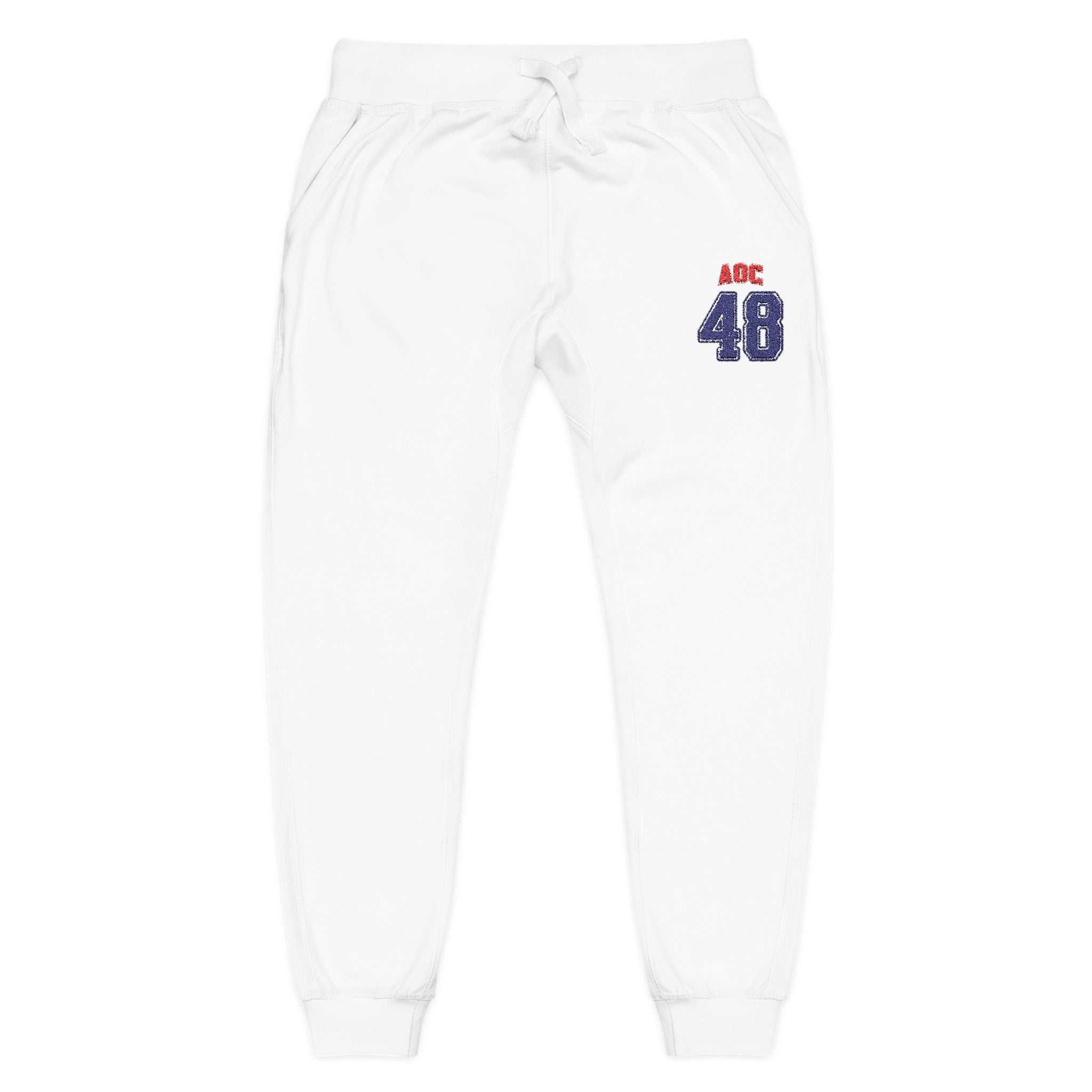 Embroidered Team AOC for 48th President Fleece Sweatpants — Casual Cozy Joggers