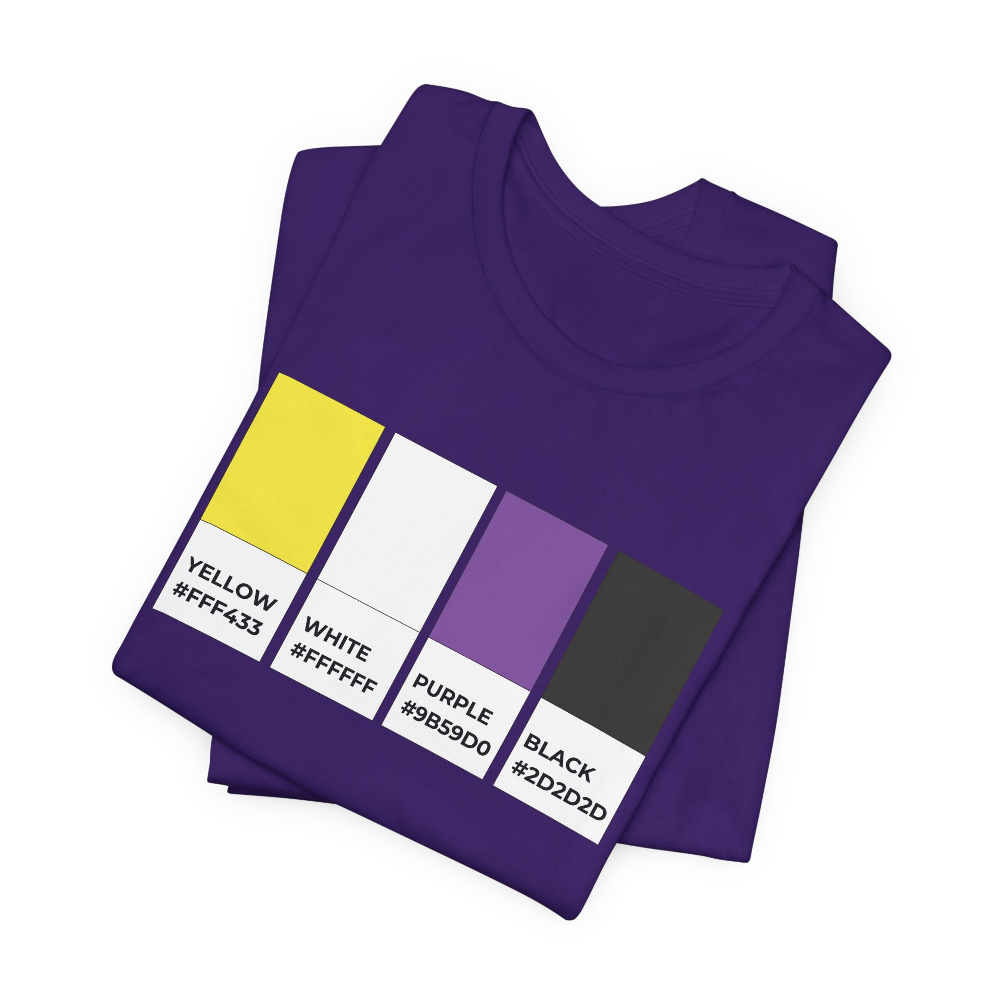 Funny Non-Binary Enby NB Pride Flag Pantone Colors Unisex Jersey Short Sleeve T-Shirt