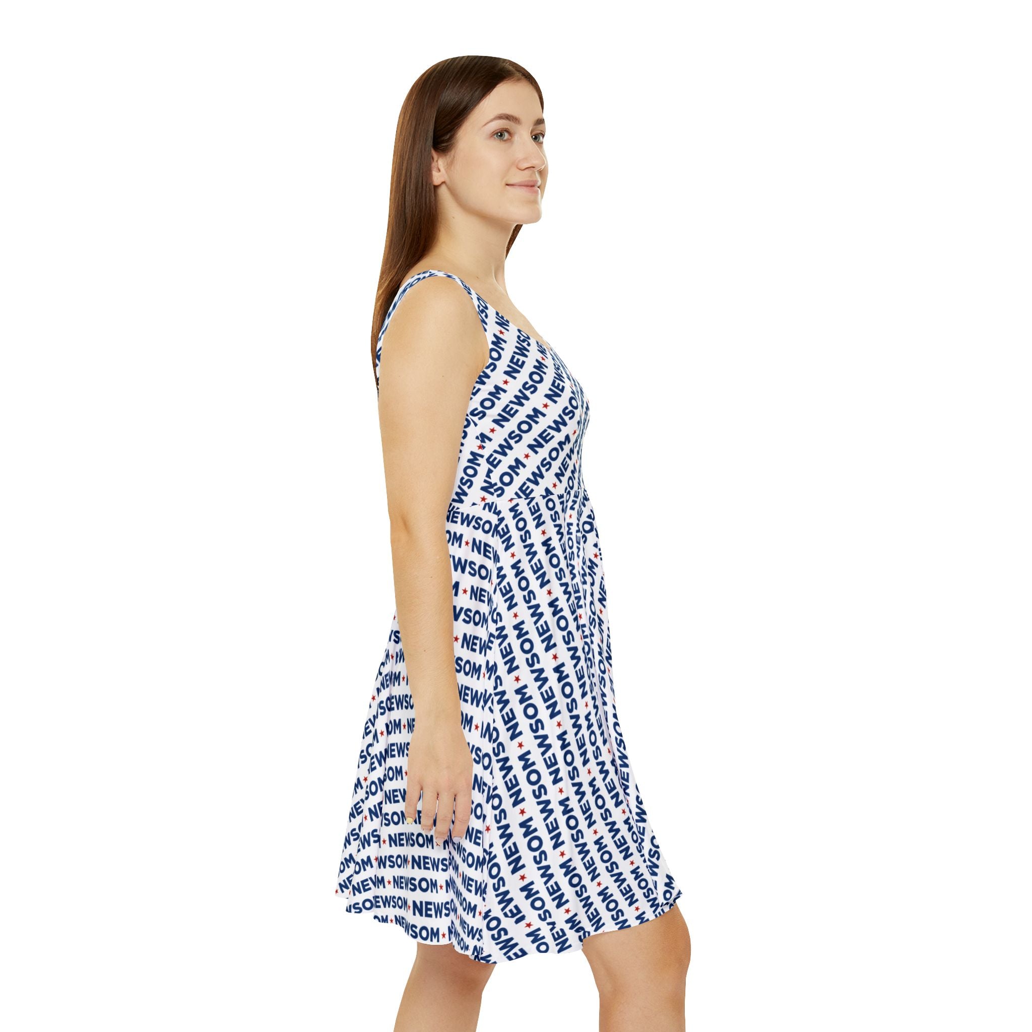 Gavin Newsom Skater Dress – Political Graphic Sleeveless Dress for Progressive Style
