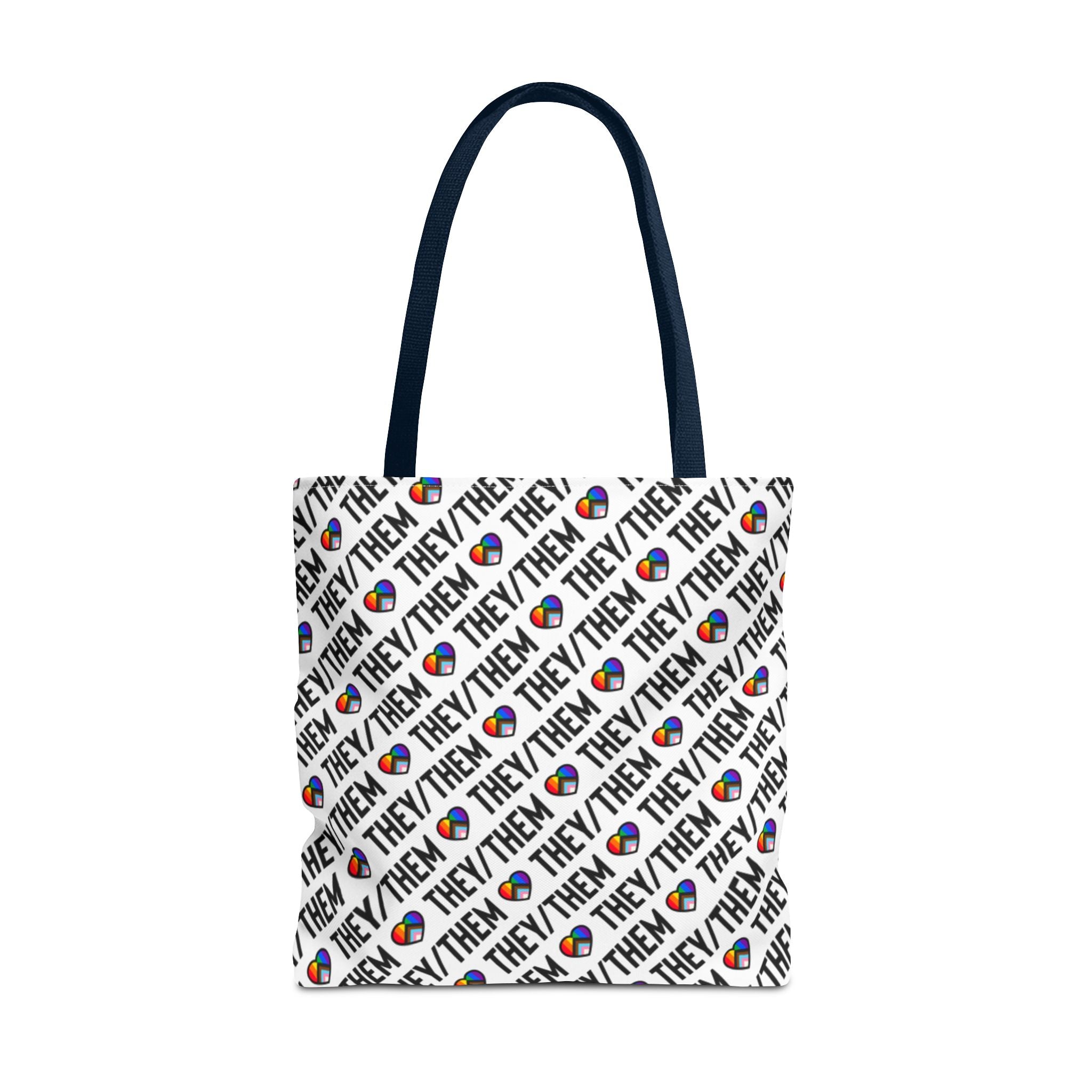 They/Them Pride Pattern Tote Bag | All-Over Print Pronoun Carryall