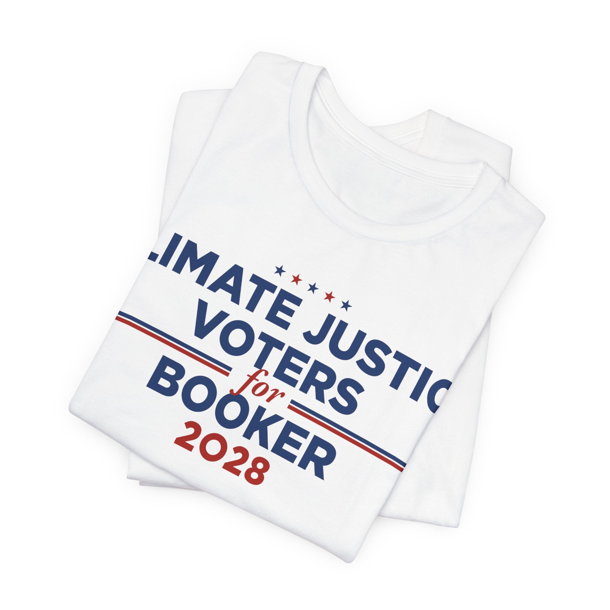 Climate Justice Voters for Booker 2028 T-Shirt | Bella+Canvas 3001 Political Graphic Tee