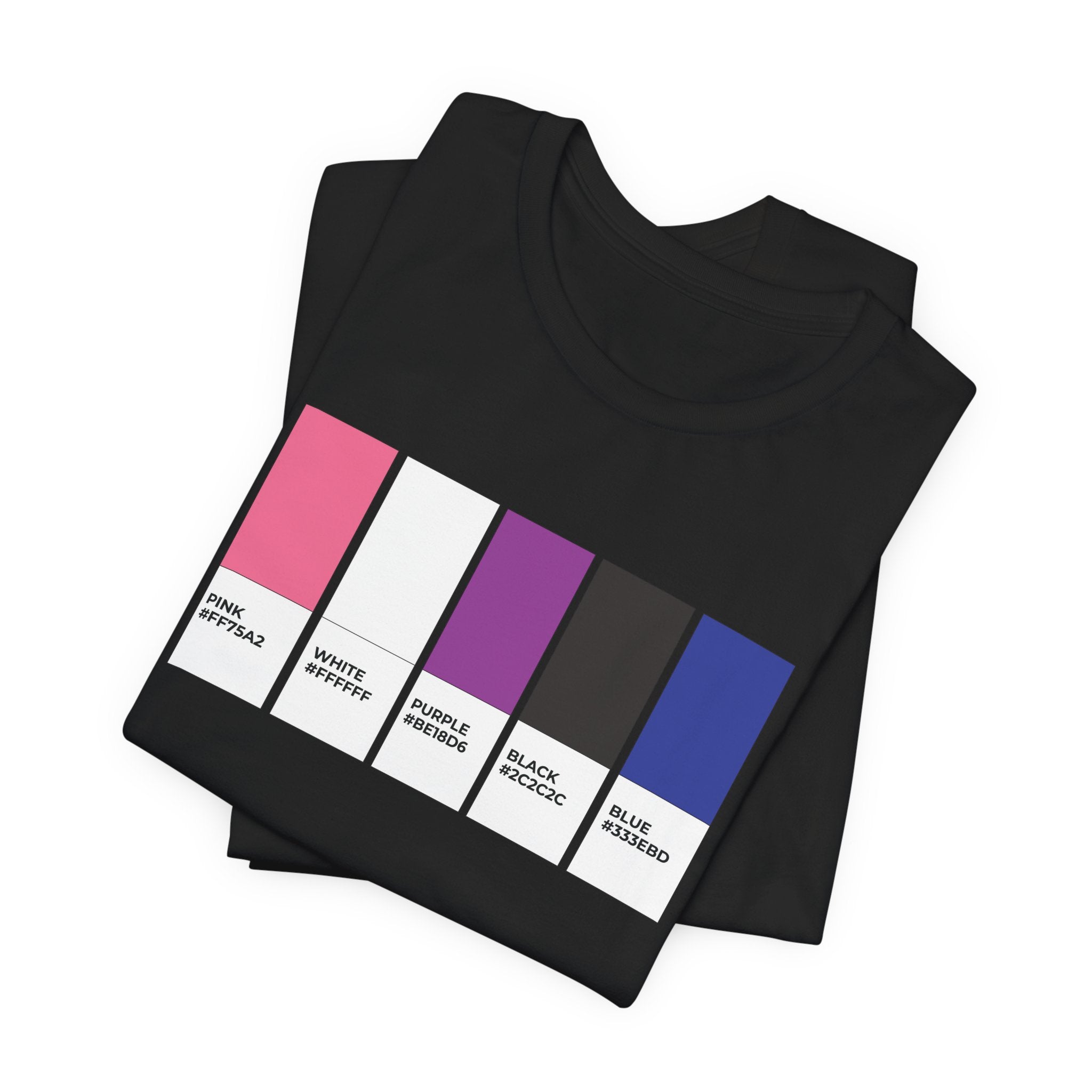 Funny Genderfluid Pride Flag Pantone Colors Unisex Jersey Short Sleeve T-Shirt