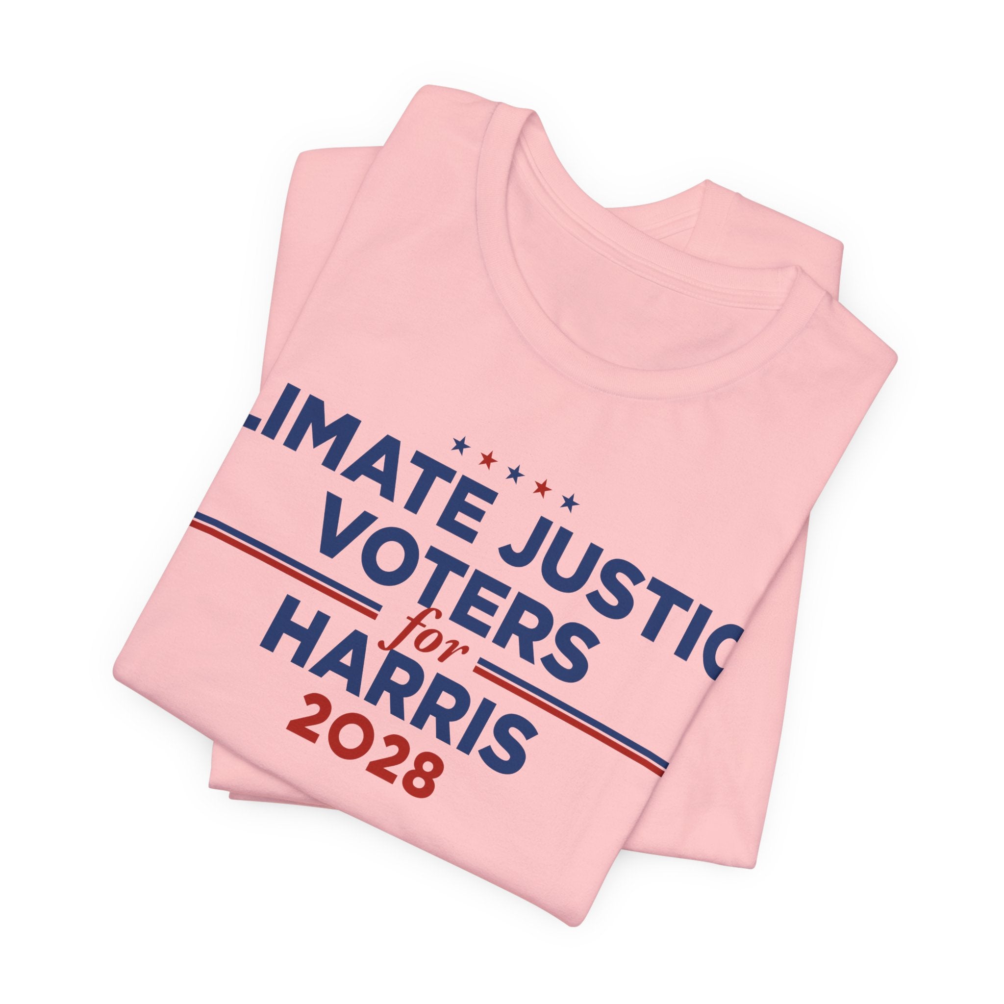 Climate Justice Voters for Harris 2028 T-Shirt | Bella+Canvas 3001 Political Graphic Tee