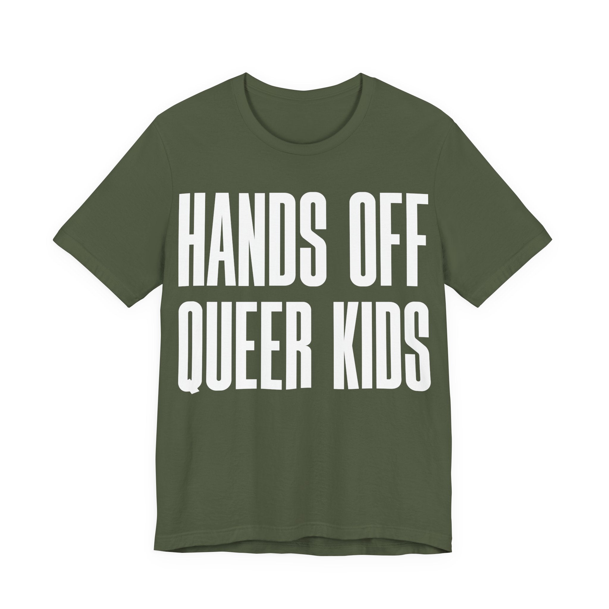 Hands Off Queer Kids T-Shirt | LGBTQ+ Ally Protest Tee | Protect Queer & Trans Kids Graphic Shirt