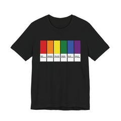 Funny LGBTQIA Pride Flag Pantone Colors Unisex Jersey Short Sleeve T-Shirt