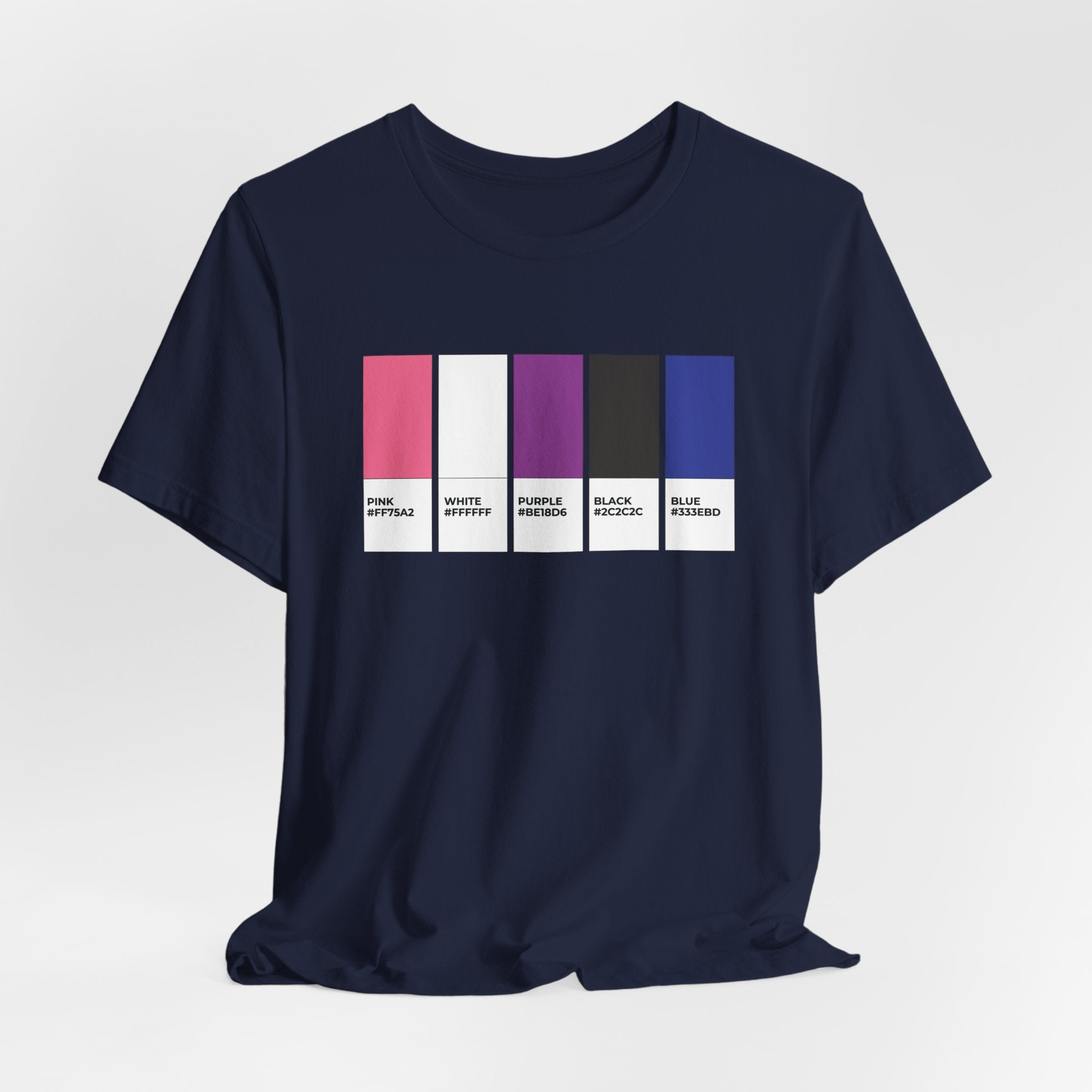 Funny Genderfluid Pride Flag Pantone Colors Unisex Jersey Short Sleeve T-Shirt
