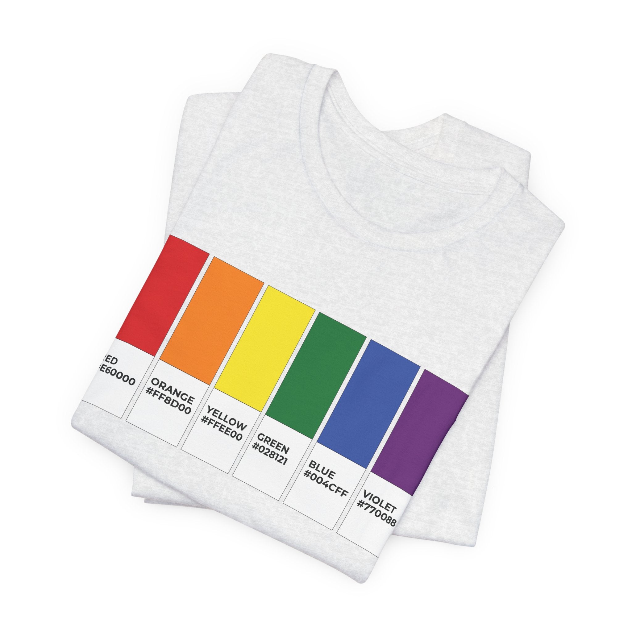 Funny LGBTQIA Pride Flag Pantone Colors Unisex Jersey Short Sleeve T-Shirt