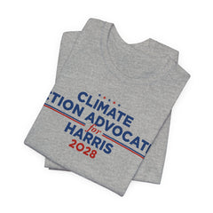 Climate Action Advocates for Harris 2028 T-Shirt | Bella+Canvas 3001 Political Graphic Tee