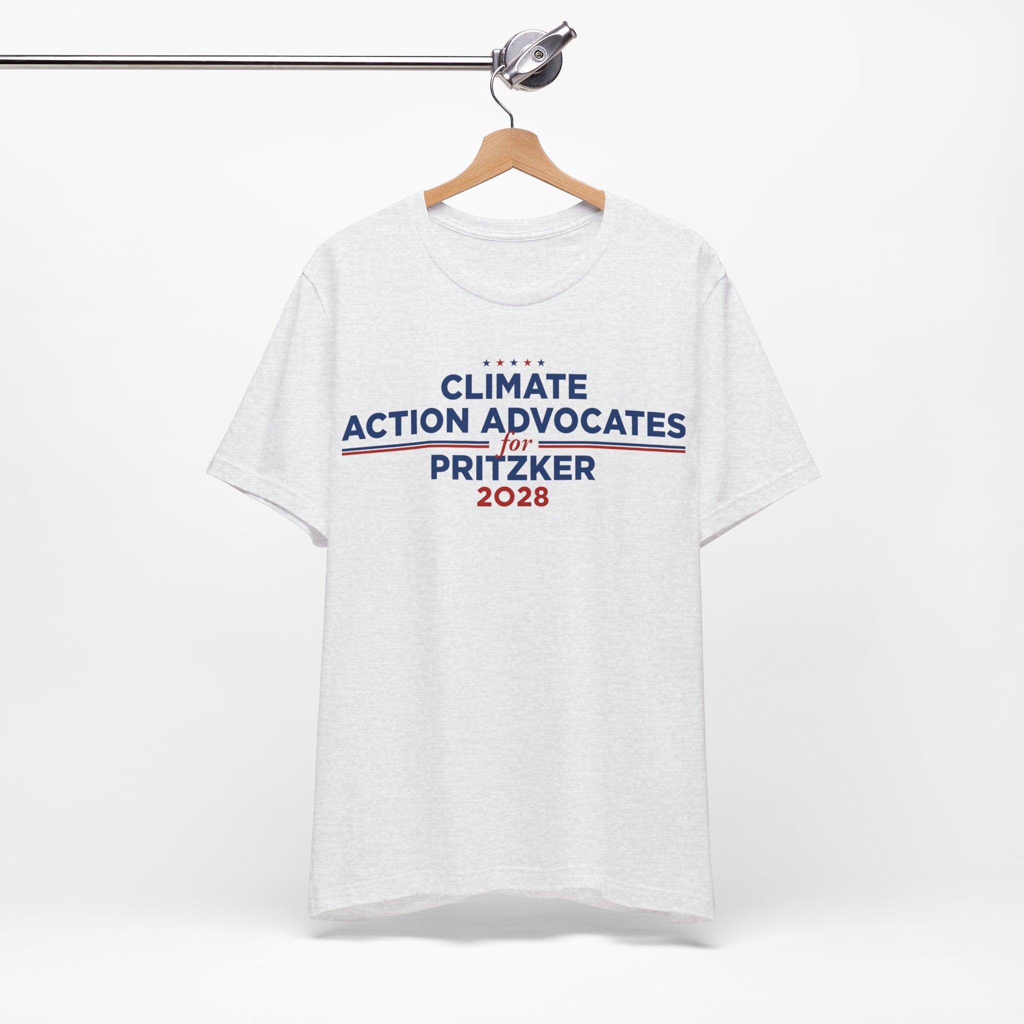 Climate Action Advocates for Pritzker 2028 T-Shirt | Bella+Canvas 3001 Political Graphic Tee
