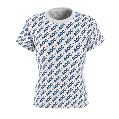 AOC Women’s All-Over Print T-Shirt – Political Graphic Tee for Progressive Everyday Style