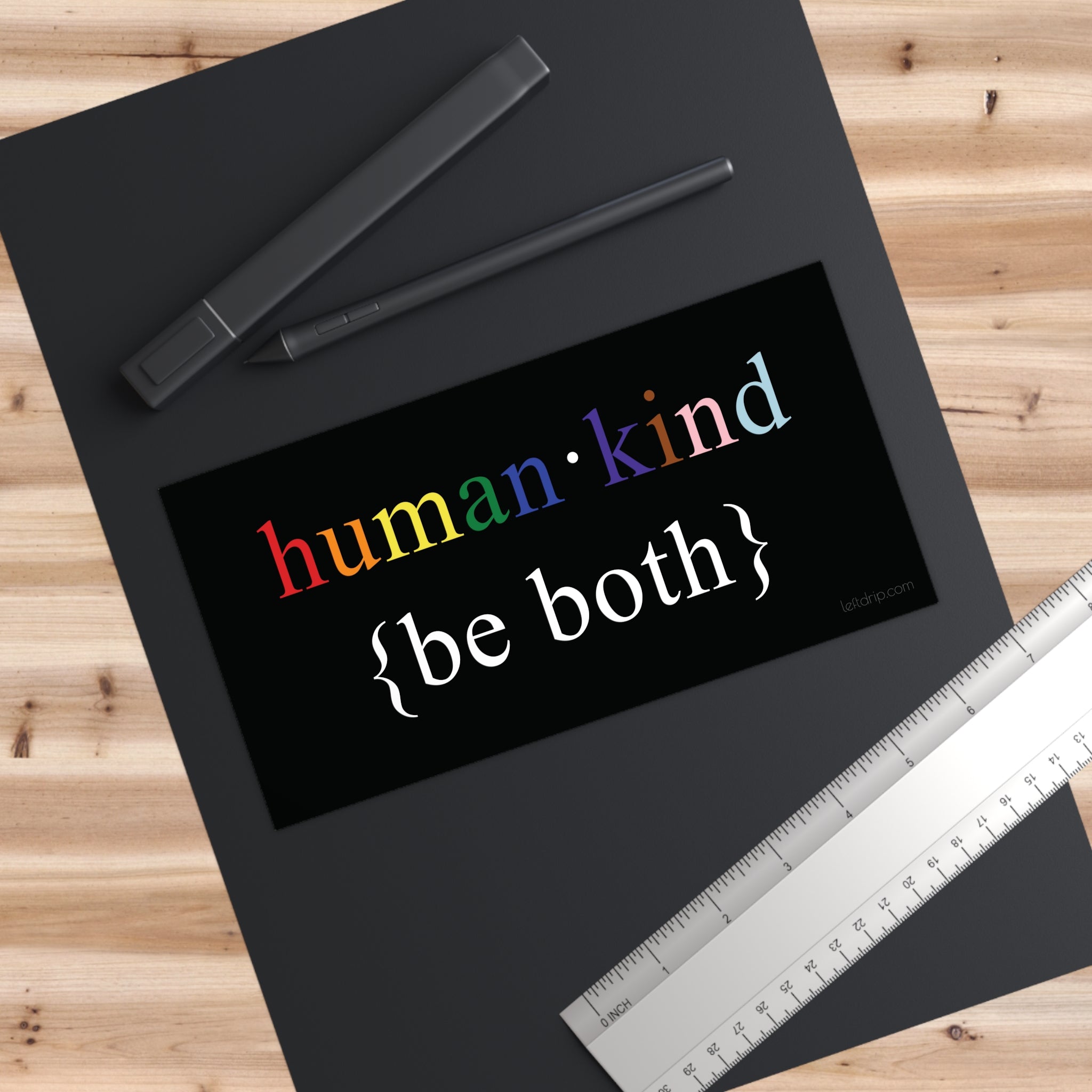 Human Kind Be Both Sticker - LGBTQIA+ Pride Flag Bumper Sticker