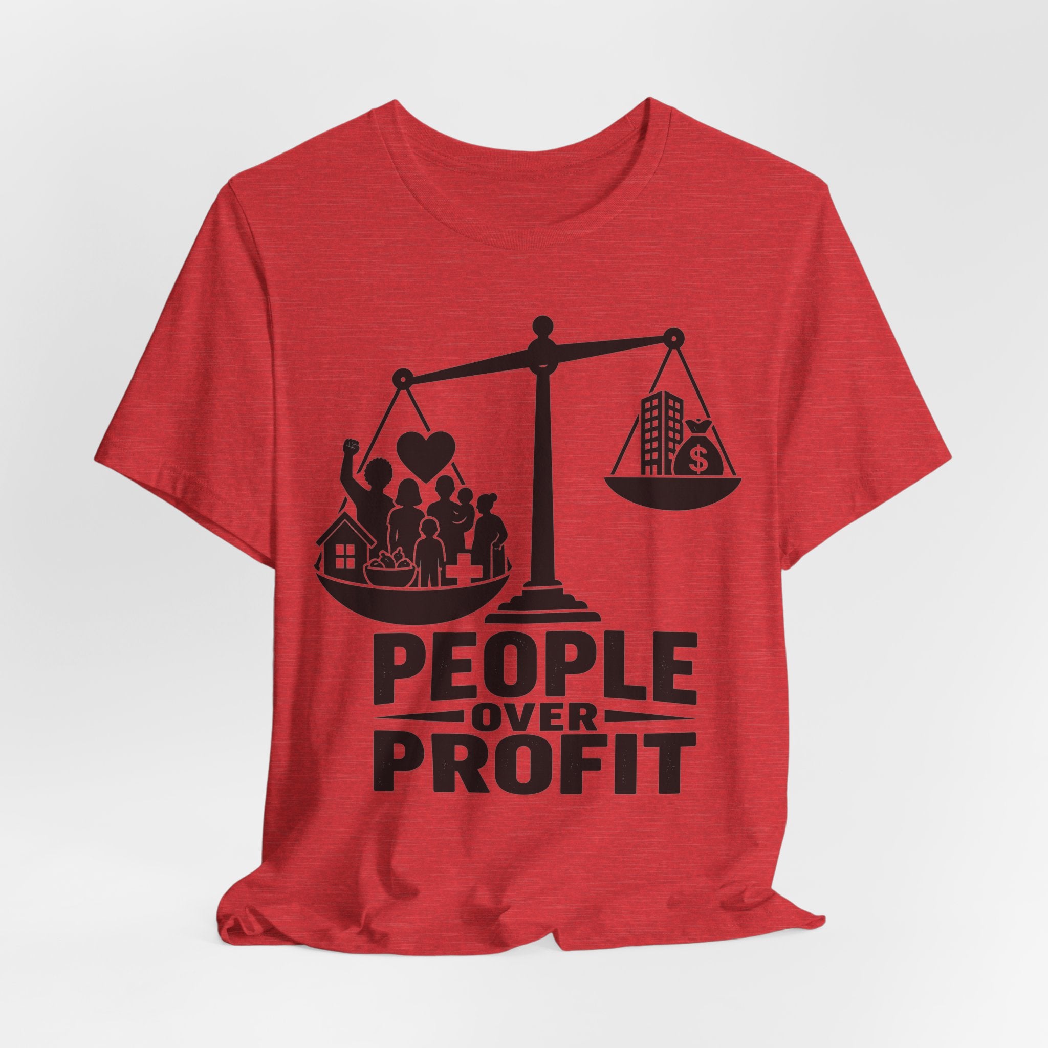 People Over Profit T-Shirt | Bella+Canvas 3001 Economic Justice Graphic Tee