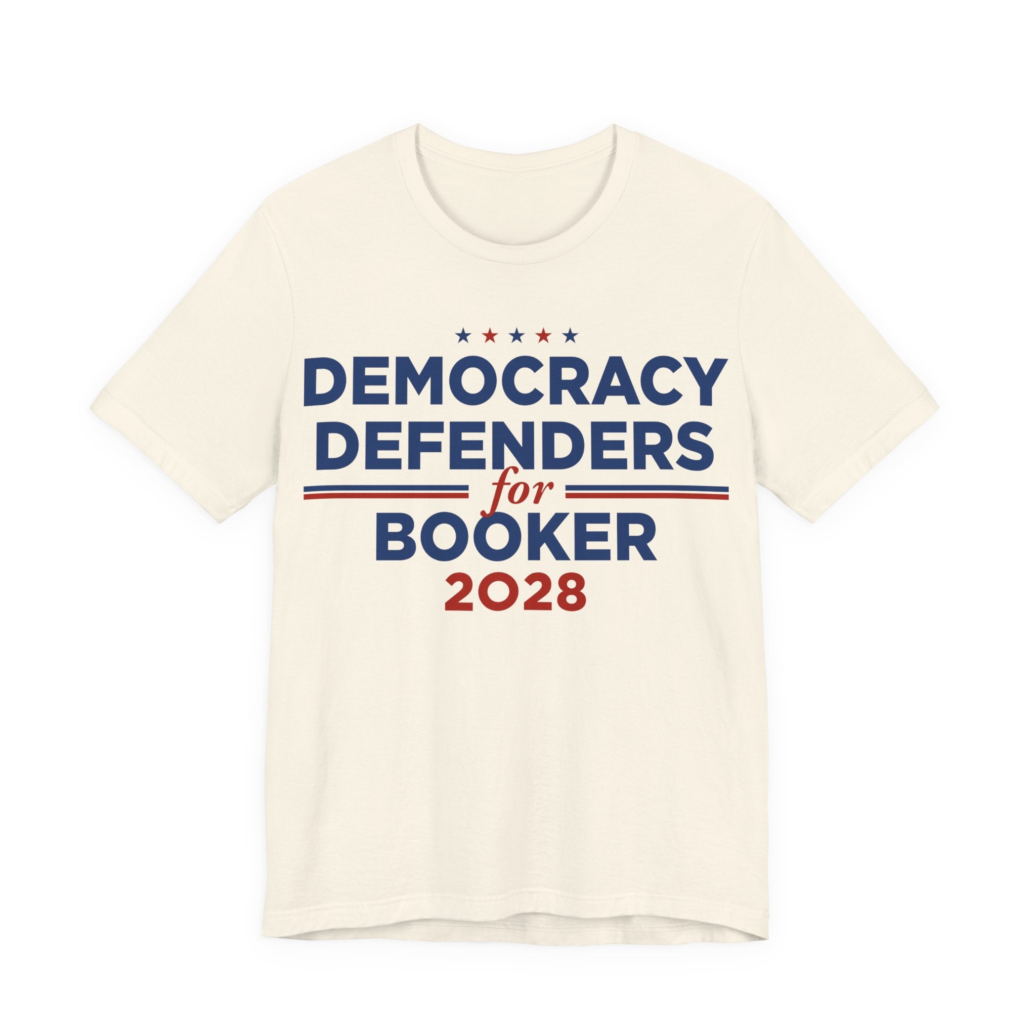 Democracy Defenders for Booker 2028 T-Shirt | Bella+Canvas 3001 Political Graphic Tee