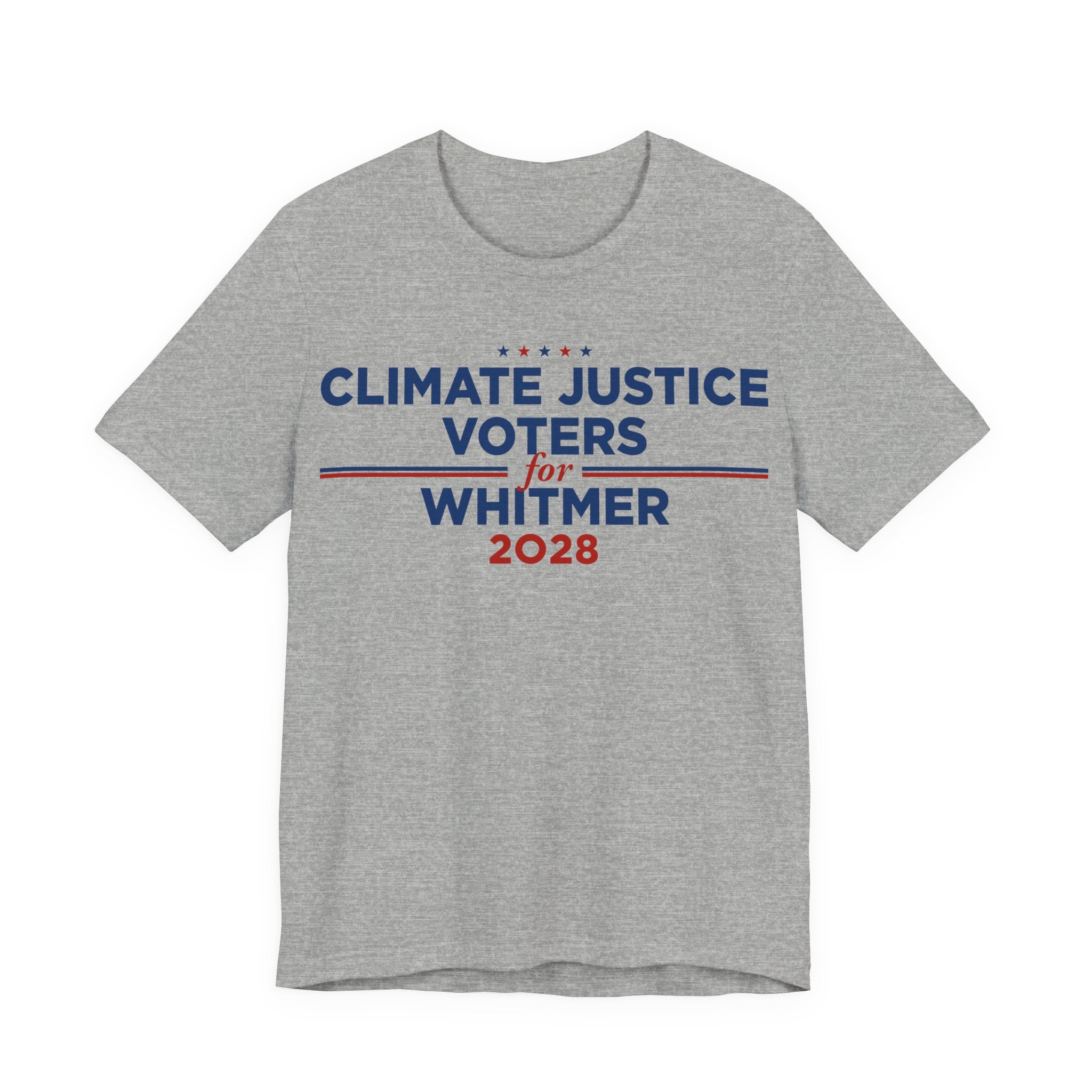 Climate Justice Voters for Whitmer 2028 T-Shirt | Bella+Canvas 3001 Political Graphic Tee