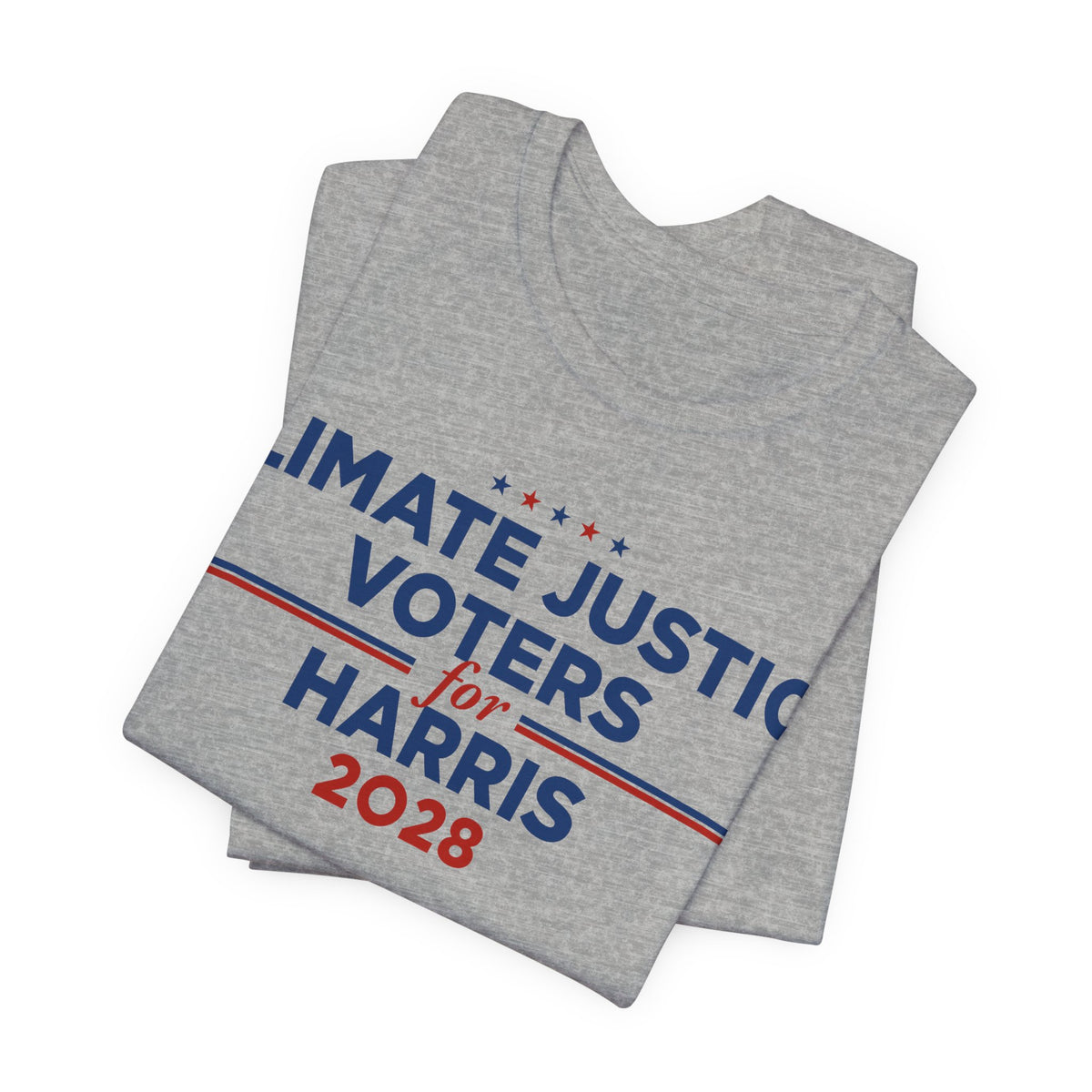 Climate Justice Voters for Harris 2028 T-Shirt | Bella+Canvas 3001 Political Graphic Tee