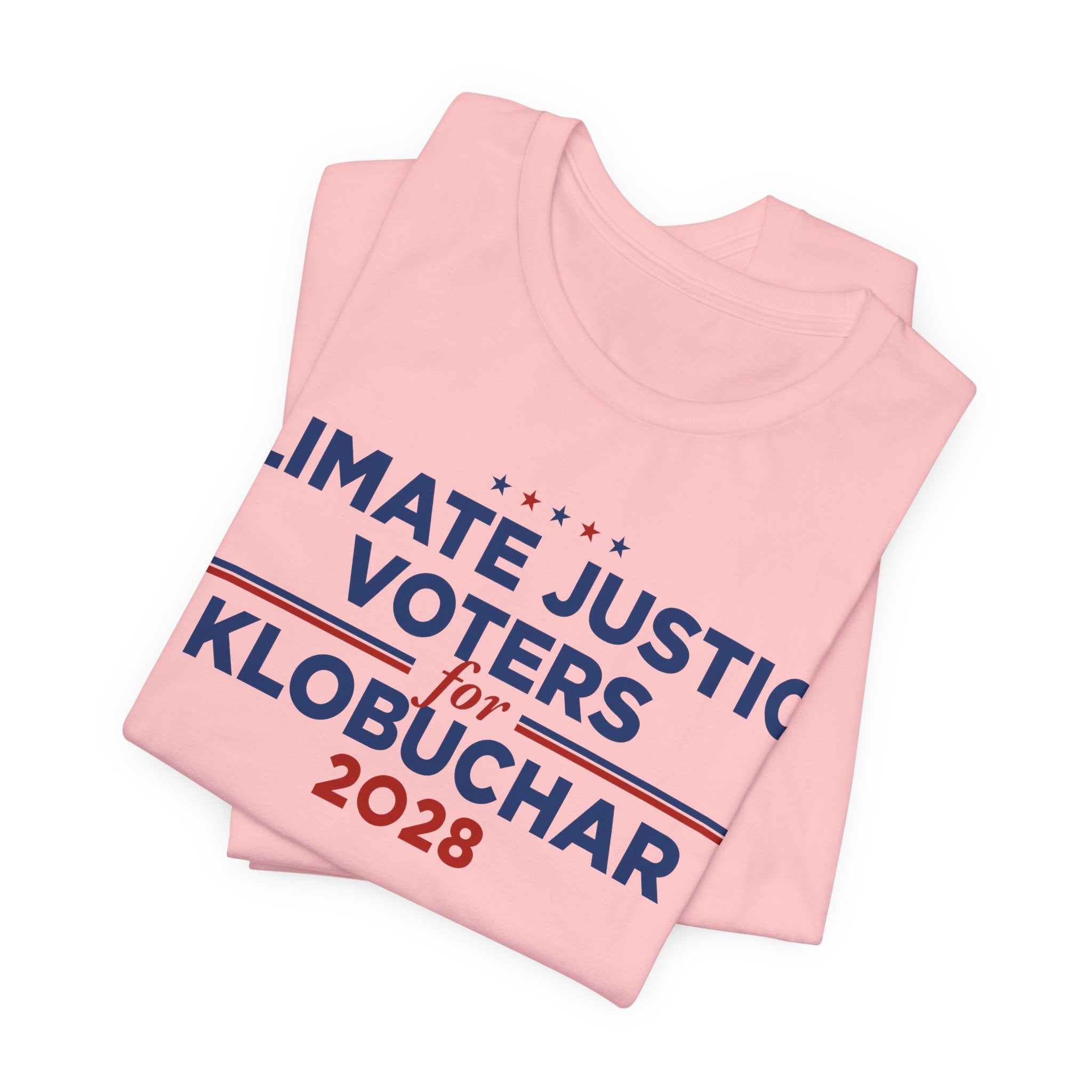 Climate Justice Voters for Klobuchar 2028 T-Shirt | Bella+Canvas 3001 Political Graphic Tee