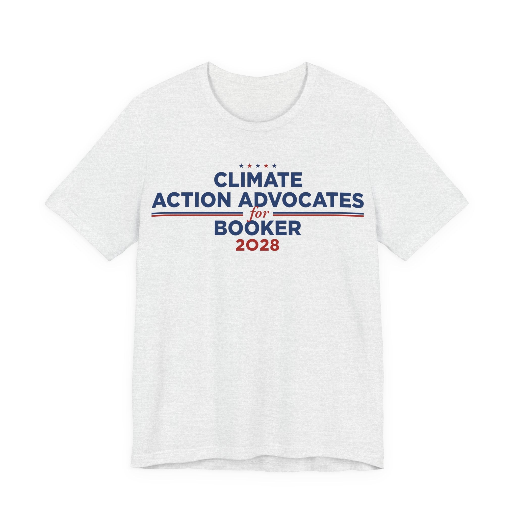 Climate Action Advocates for Booker 2028 T-Shirt | Bella+Canvas 3001 Political Graphic Tee