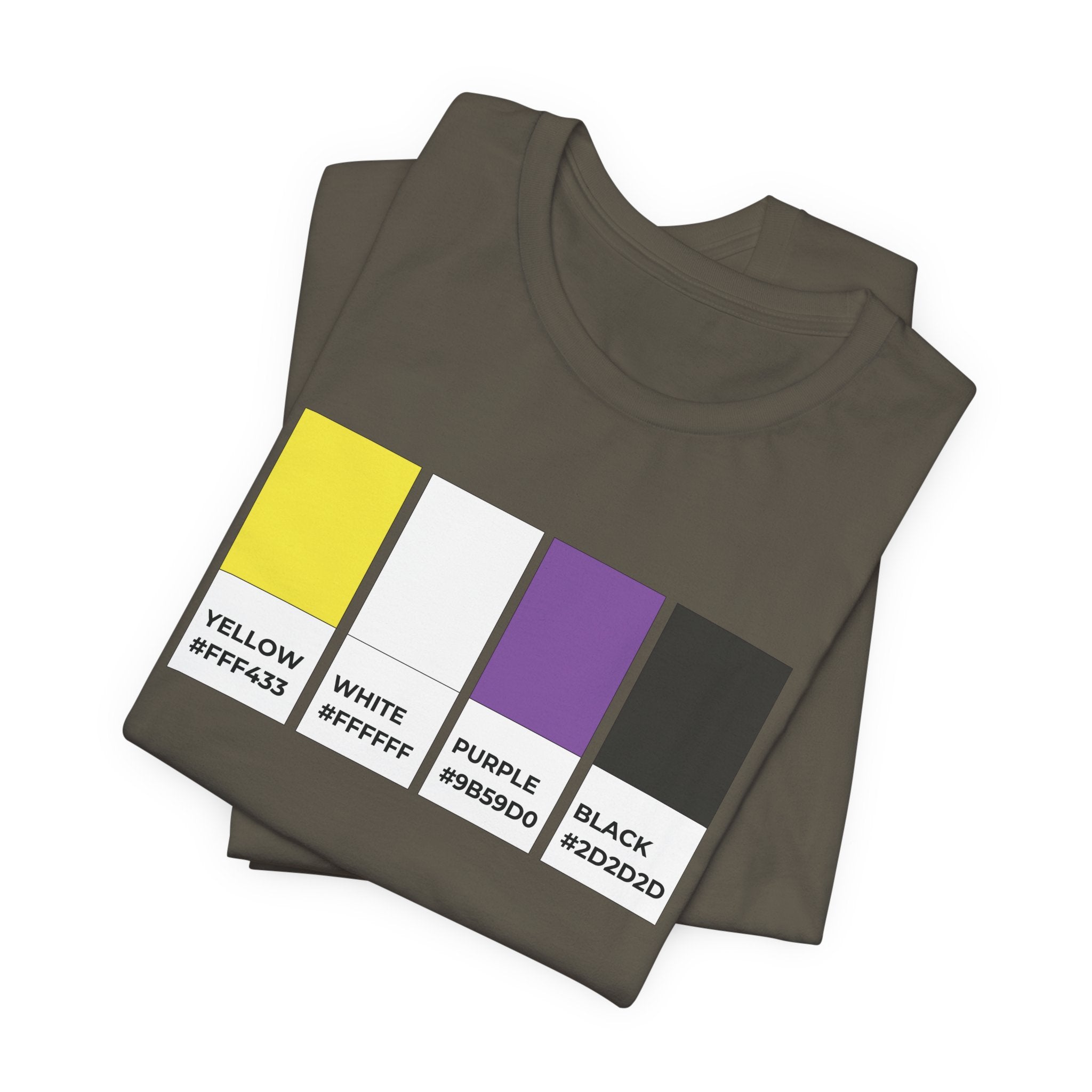 Funny Non-Binary Enby NB Pride Flag Pantone Colors Unisex Jersey Short Sleeve T-Shirt