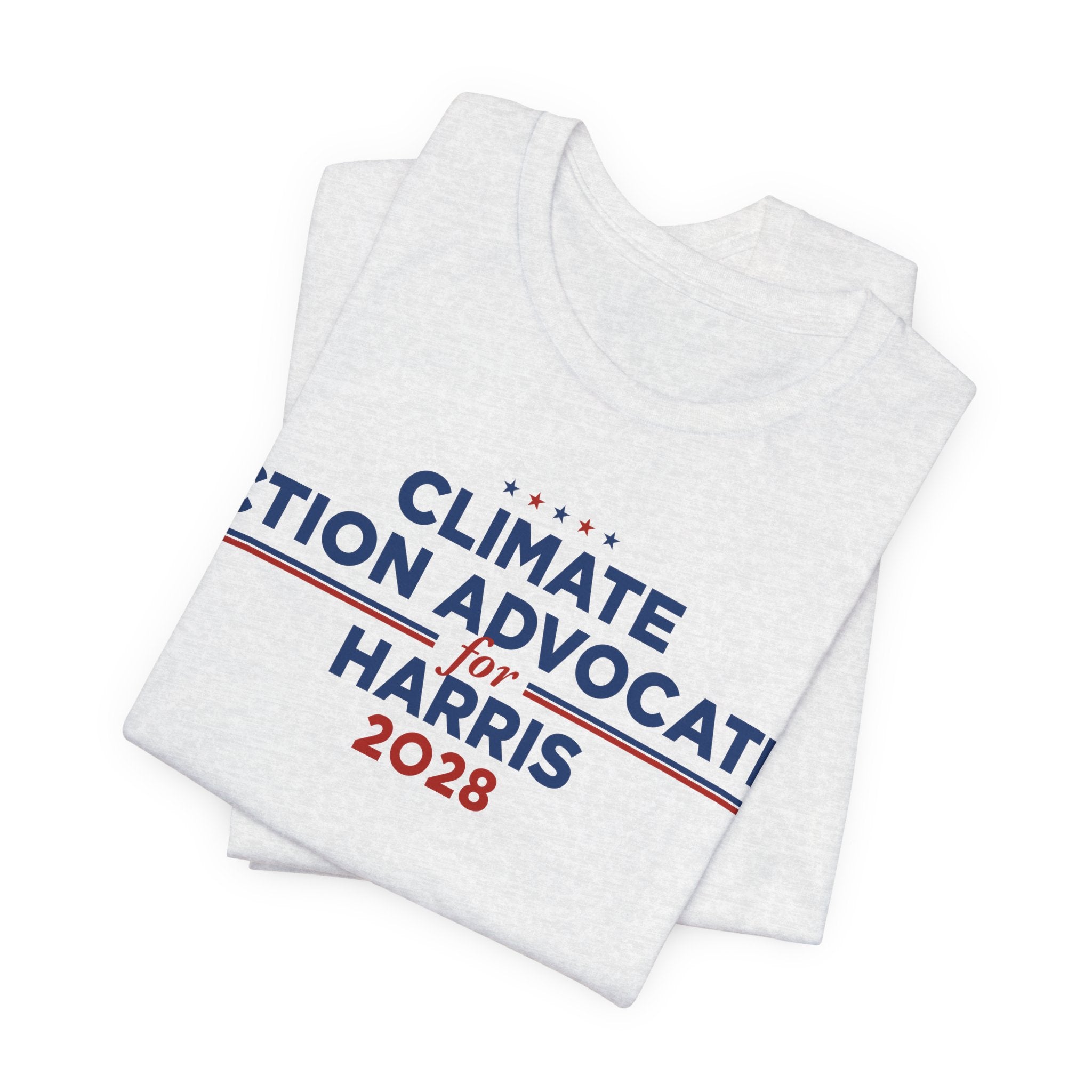 Climate Action Advocates for Harris 2028 T-Shirt | Bella+Canvas 3001 Political Graphic Tee