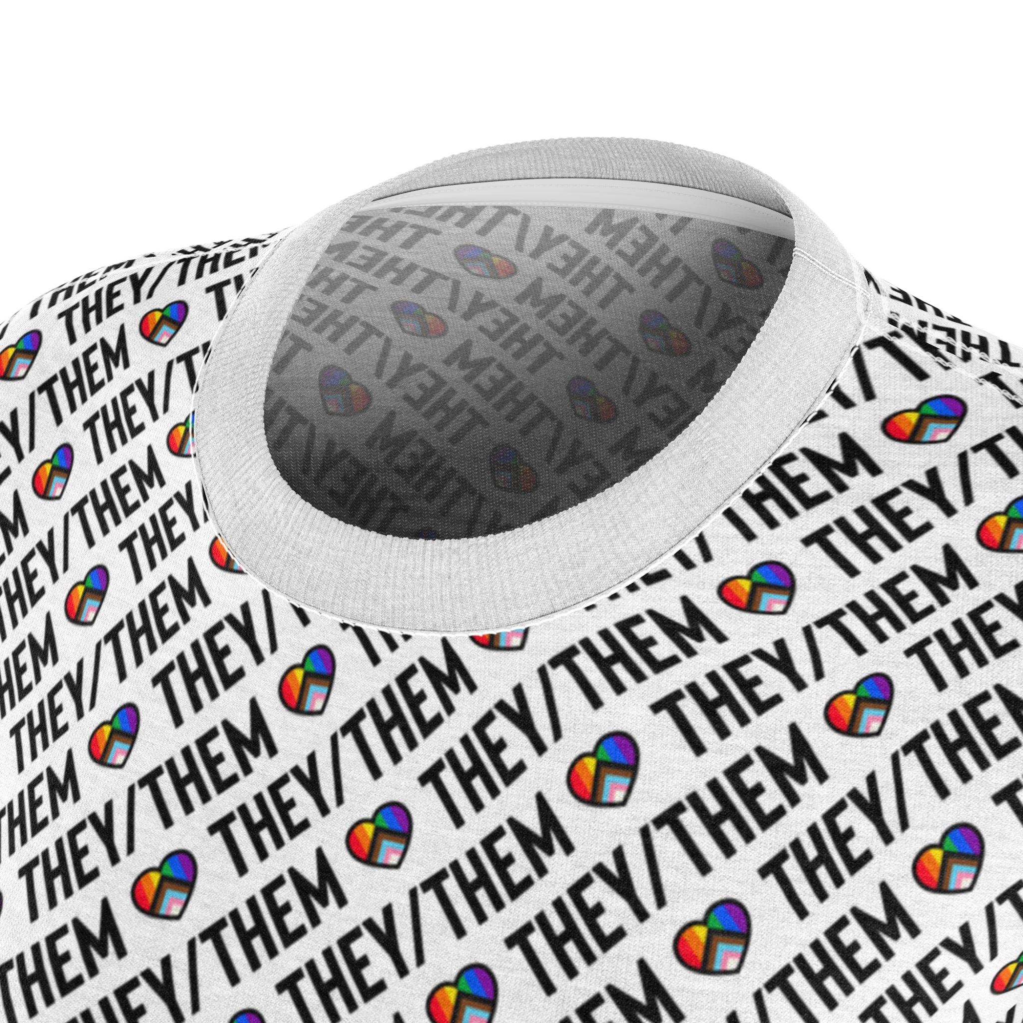 They/Them Pride Pattern Women’s T-Shirt | All-Over Print Pronoun Tee
