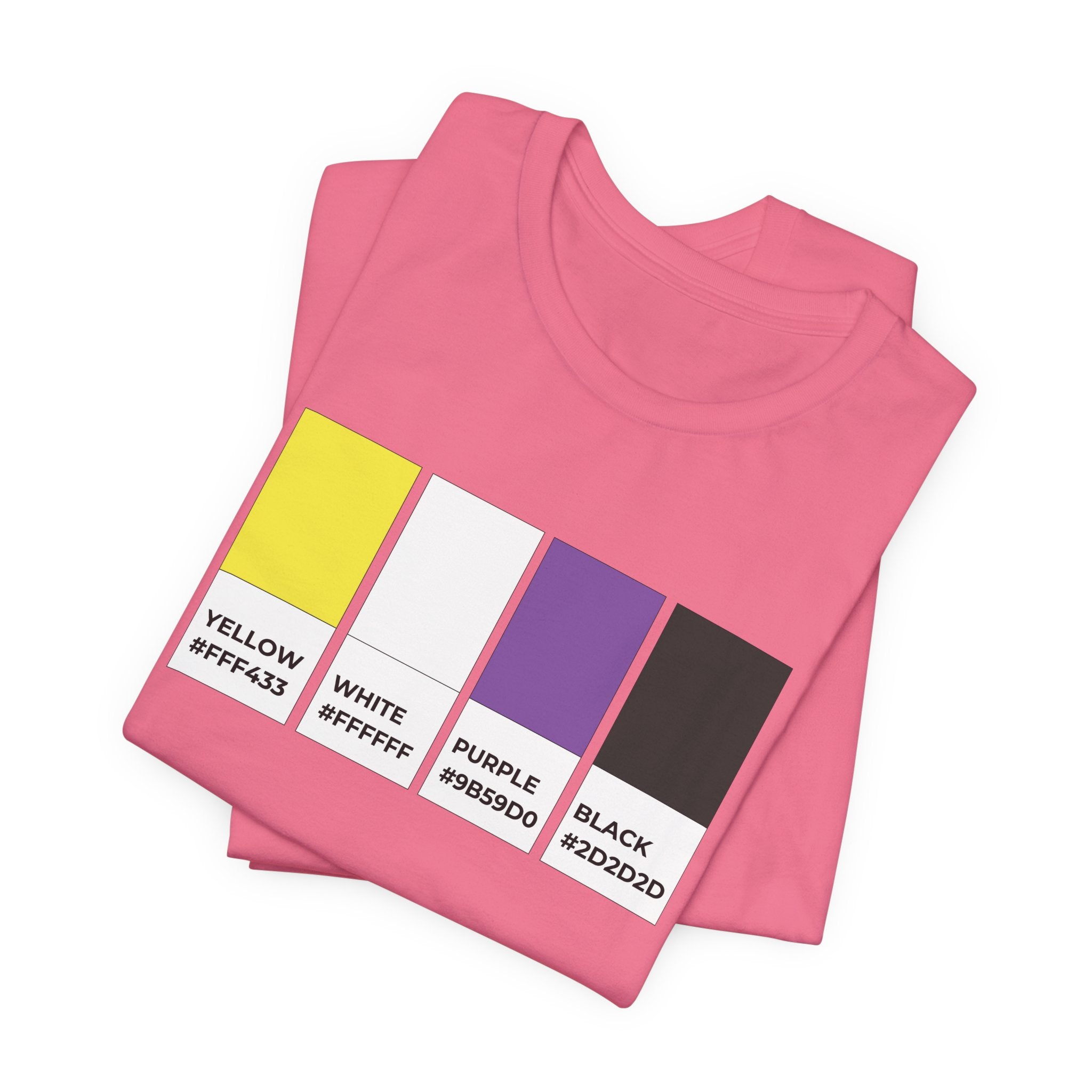 Funny Non-Binary Enby NB Pride Flag Pantone Colors Unisex Jersey Short Sleeve T-Shirt