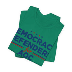 Democracy Defenders for AOC for President Campaign T-Shirt 2028