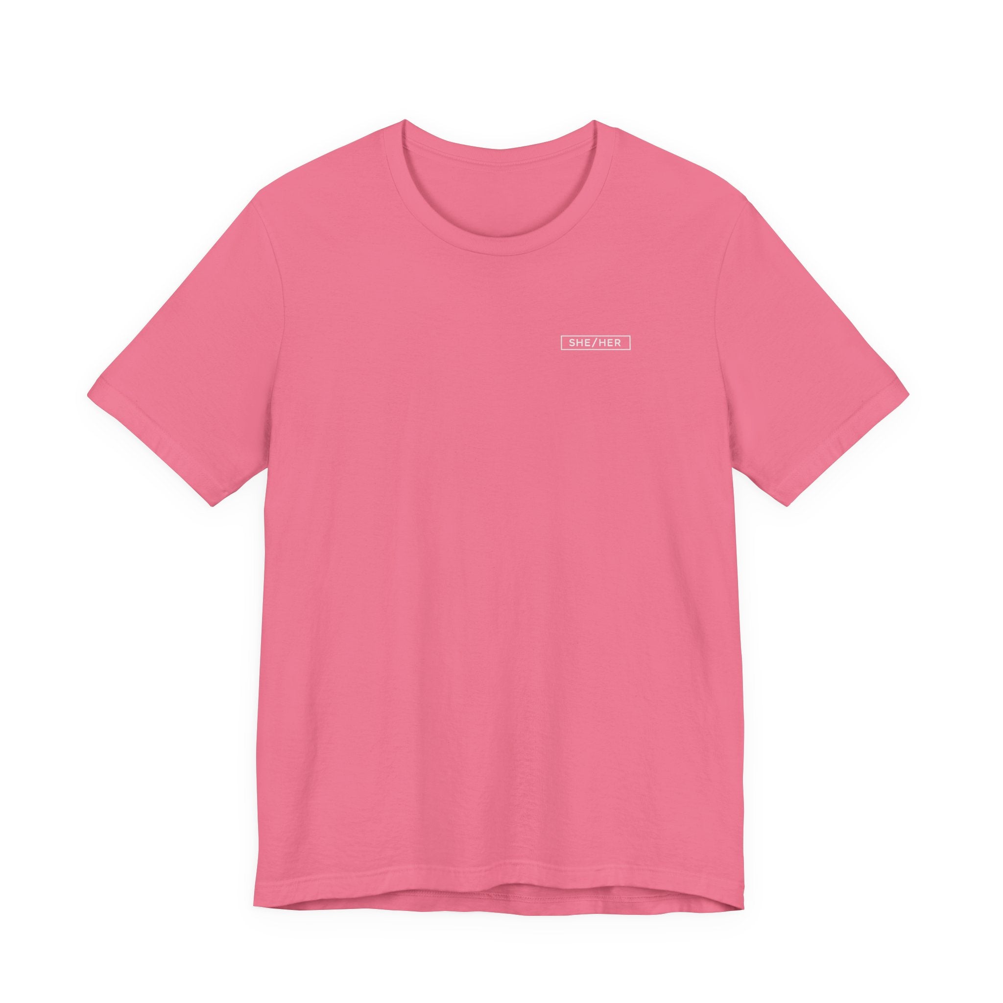 She/Her Pronoun T-Shirt – Minimalist Chest Graphic Tee