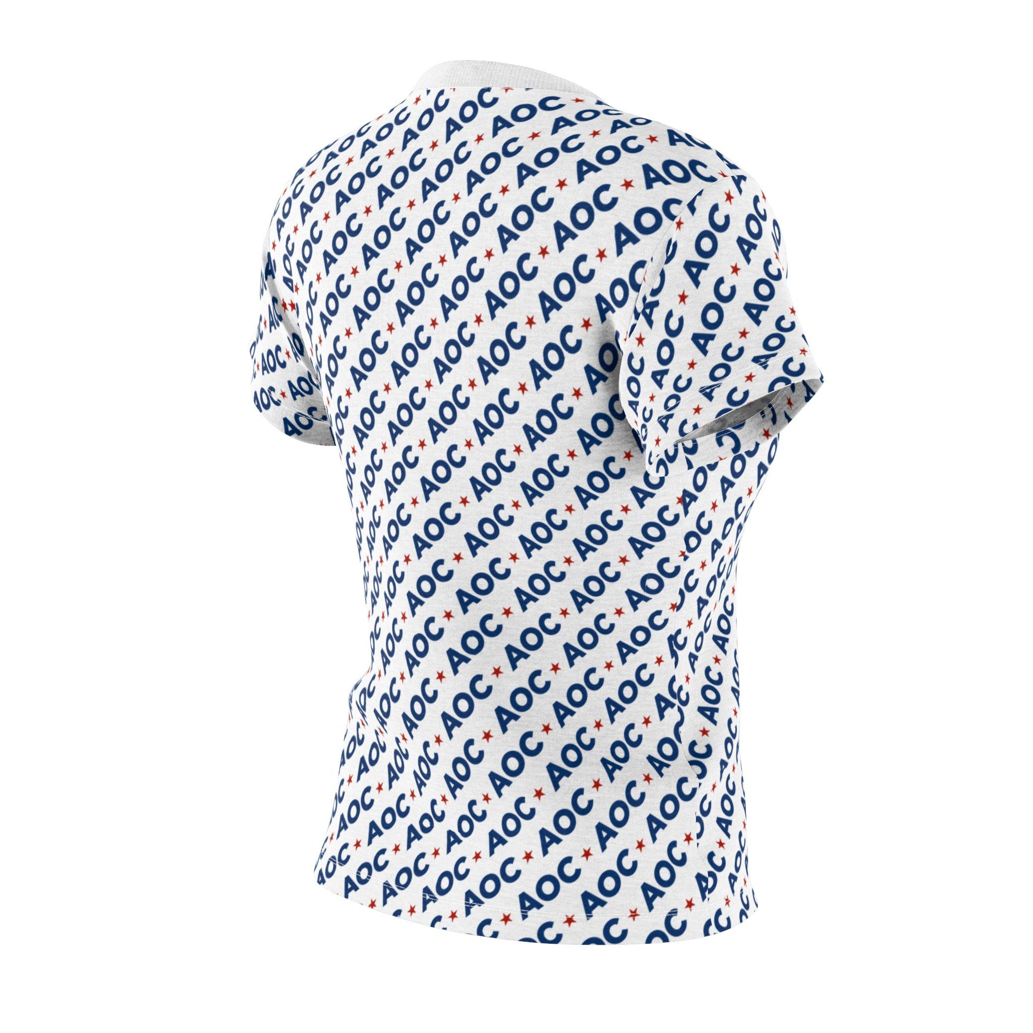 AOC Women’s All-Over Print T-Shirt – Political Graphic Tee for Progressive Everyday Style