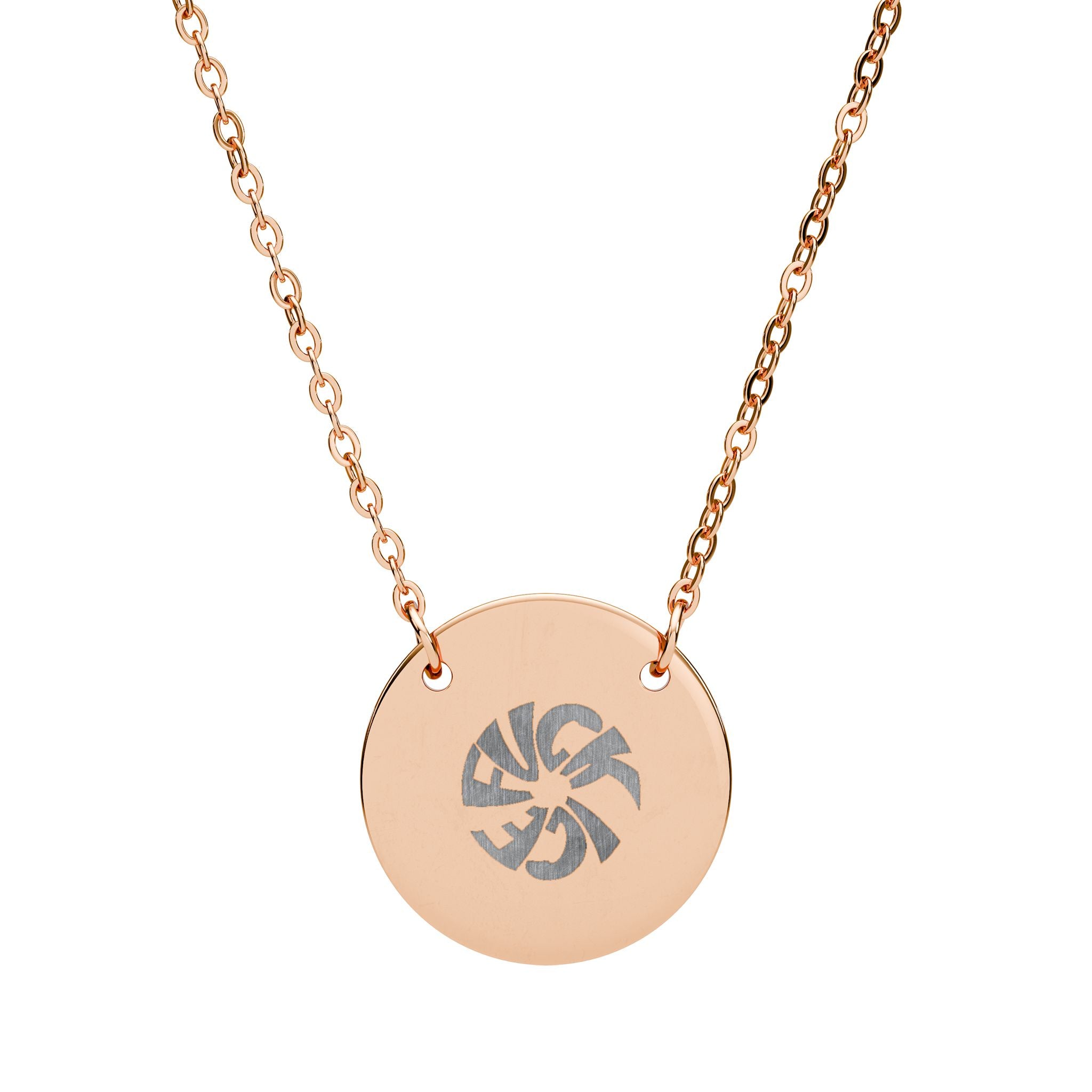 FUCK ICE Engraved Circle Necklace —  Minimalist Disc Pendant