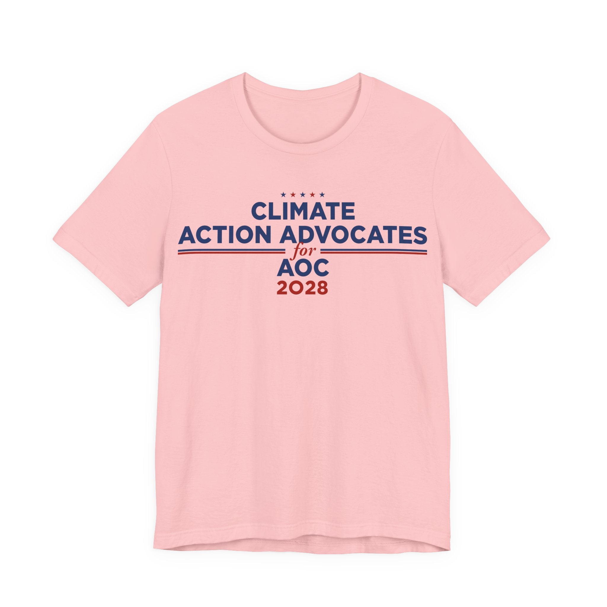 Climate Action Advocates for AOC 2028 T-Shirt | Bella+Canvas 3001 Political Graphic Tee