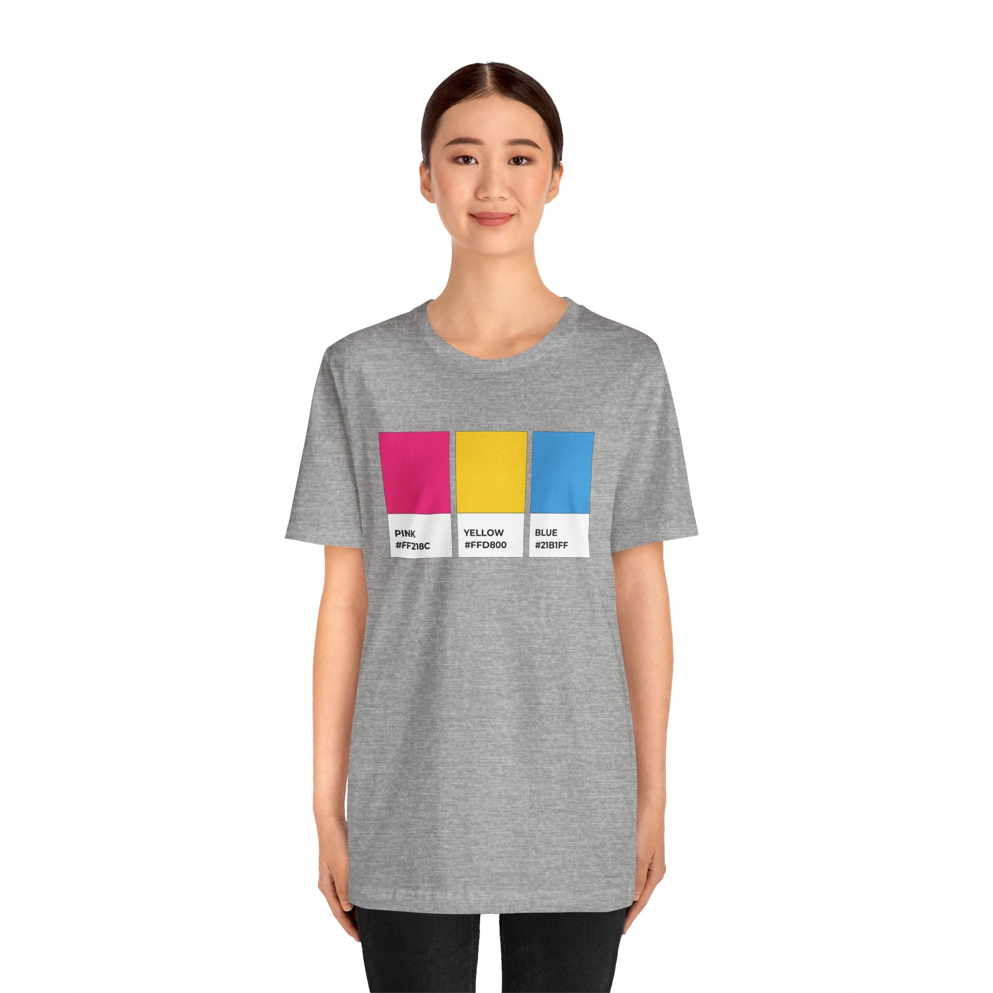 Funny Pansexual Pride Flag Pantone Colors Unisex Jersey Short Sleeve T-Shirt